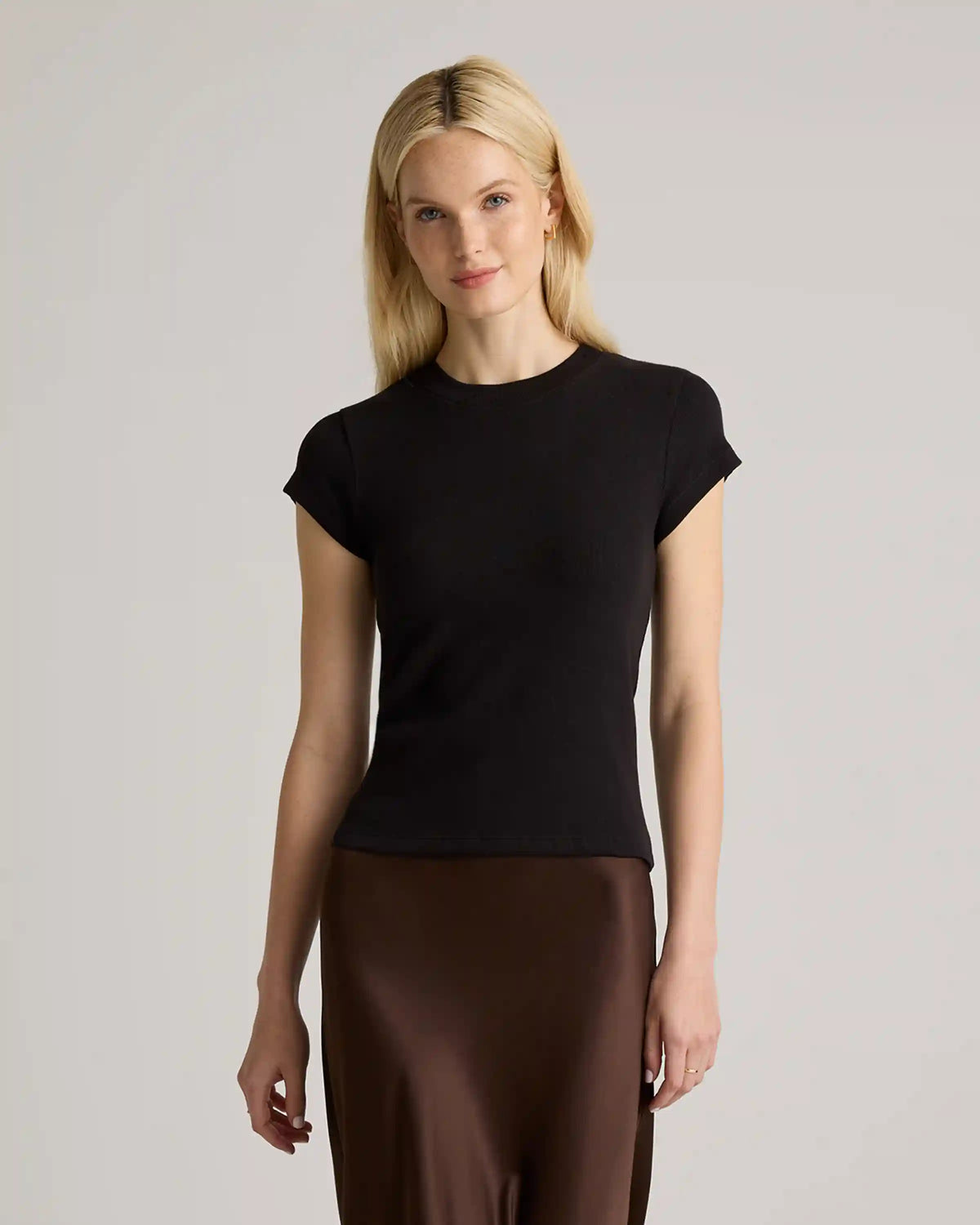 Organic Cotton Micro-Rib Crewneck Tee