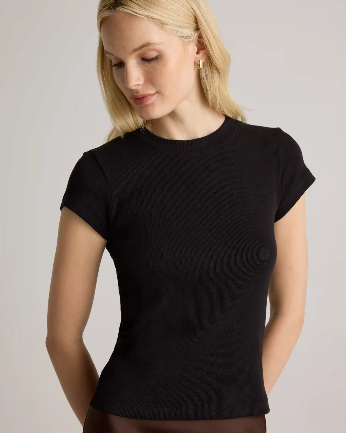 Organic Cotton Micro-Rib Crewneck Tee
