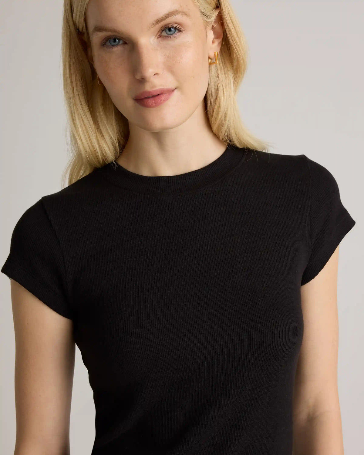 Organic Cotton Micro-Rib Crewneck Tee