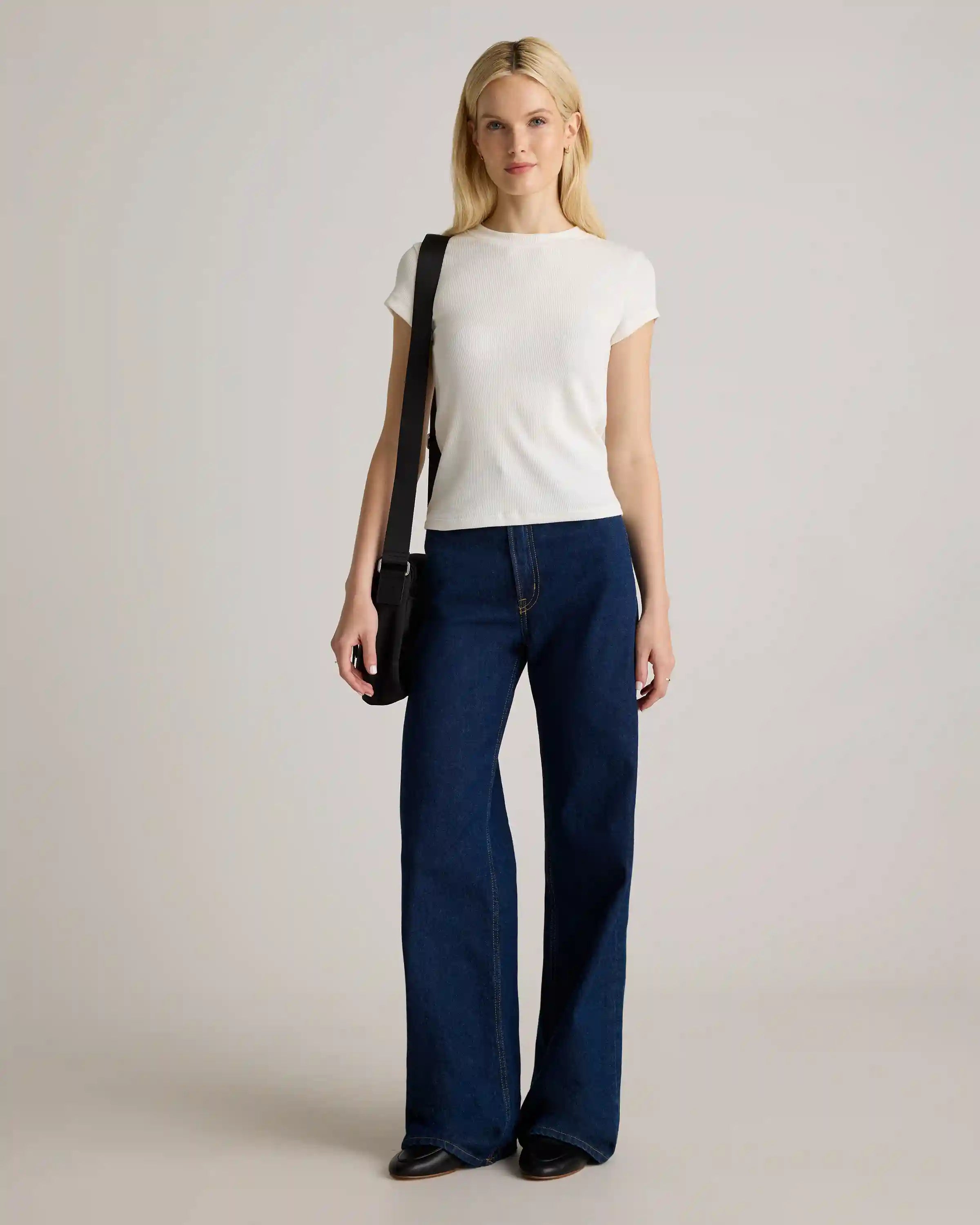 Organic Cotton Micro-Rib Crewneck Tee