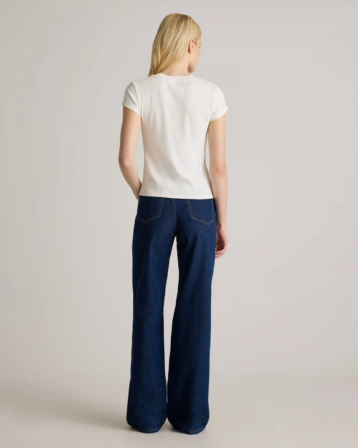 Organic Cotton Micro-Rib Crewneck Tee