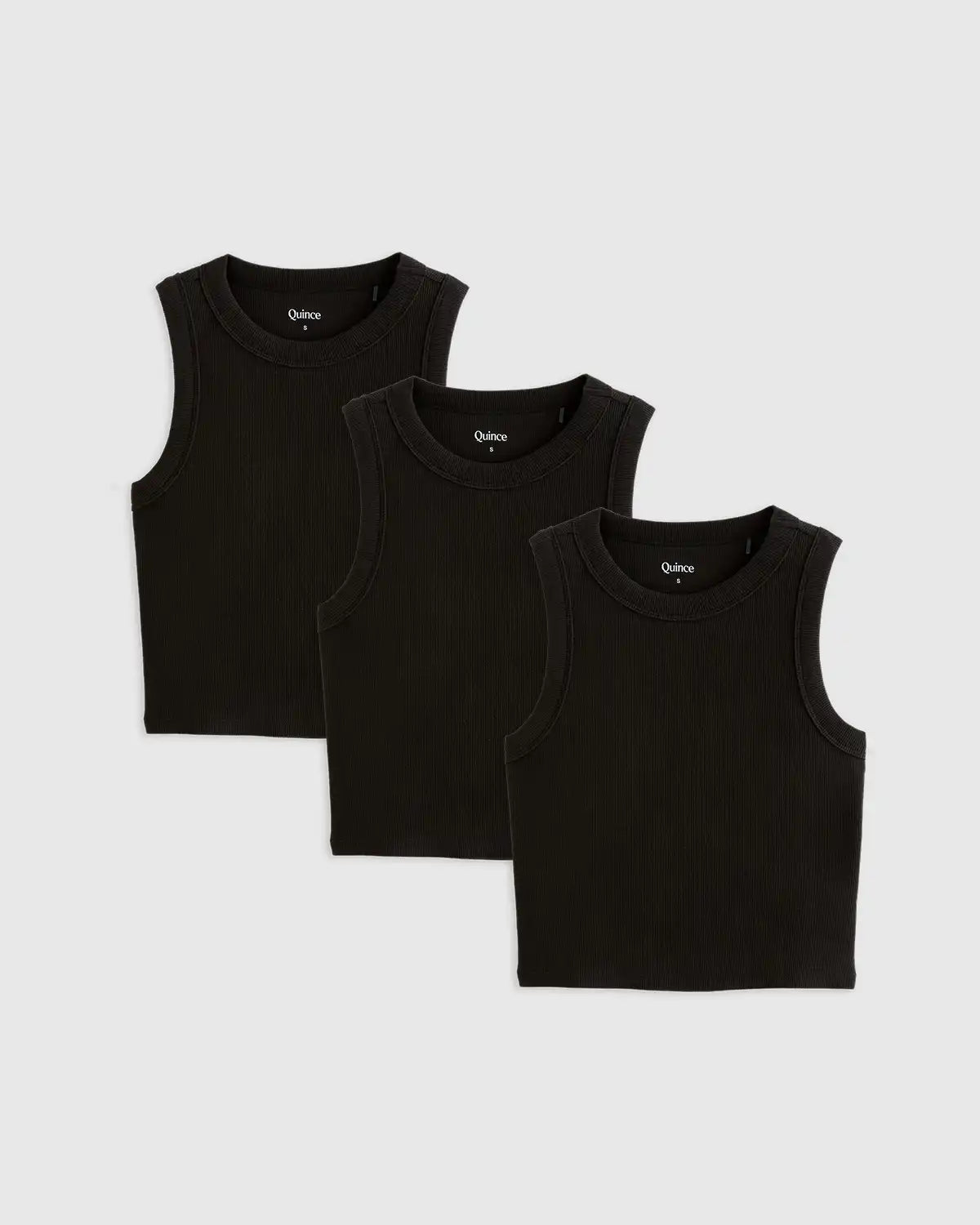 Organic Cotton Micro-Rib Cropped Cutaway Tank (3-Pack)