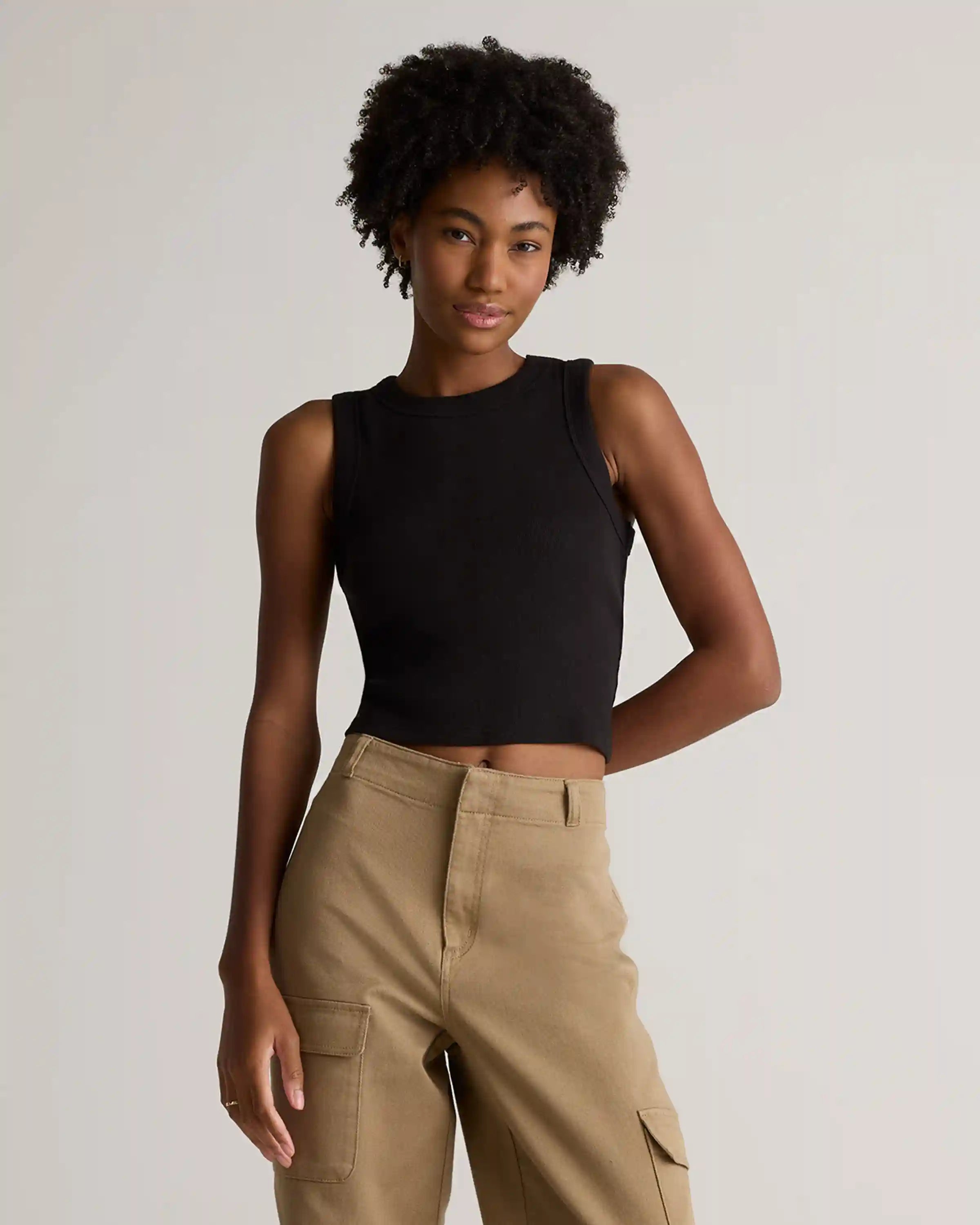Organic Cotton Micro-Rib Cropped Cutaway Tank (3-Pack)