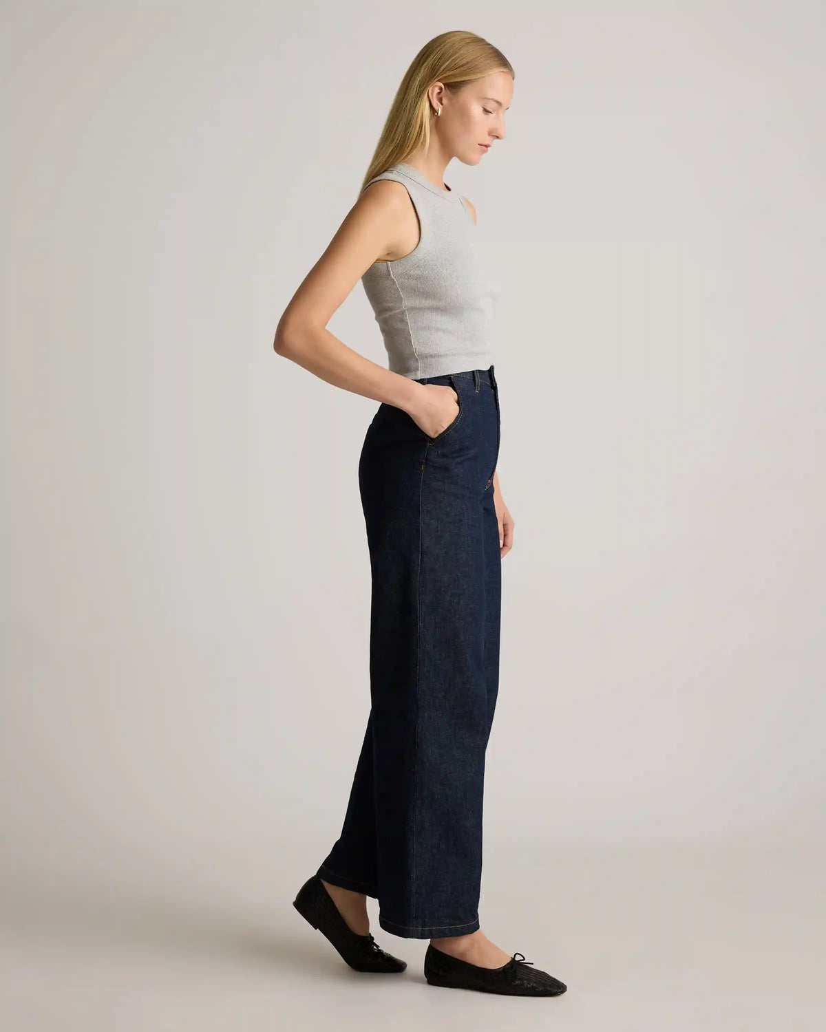 Organic Cotton Micro-Rib Cropped Cutaway Tank
