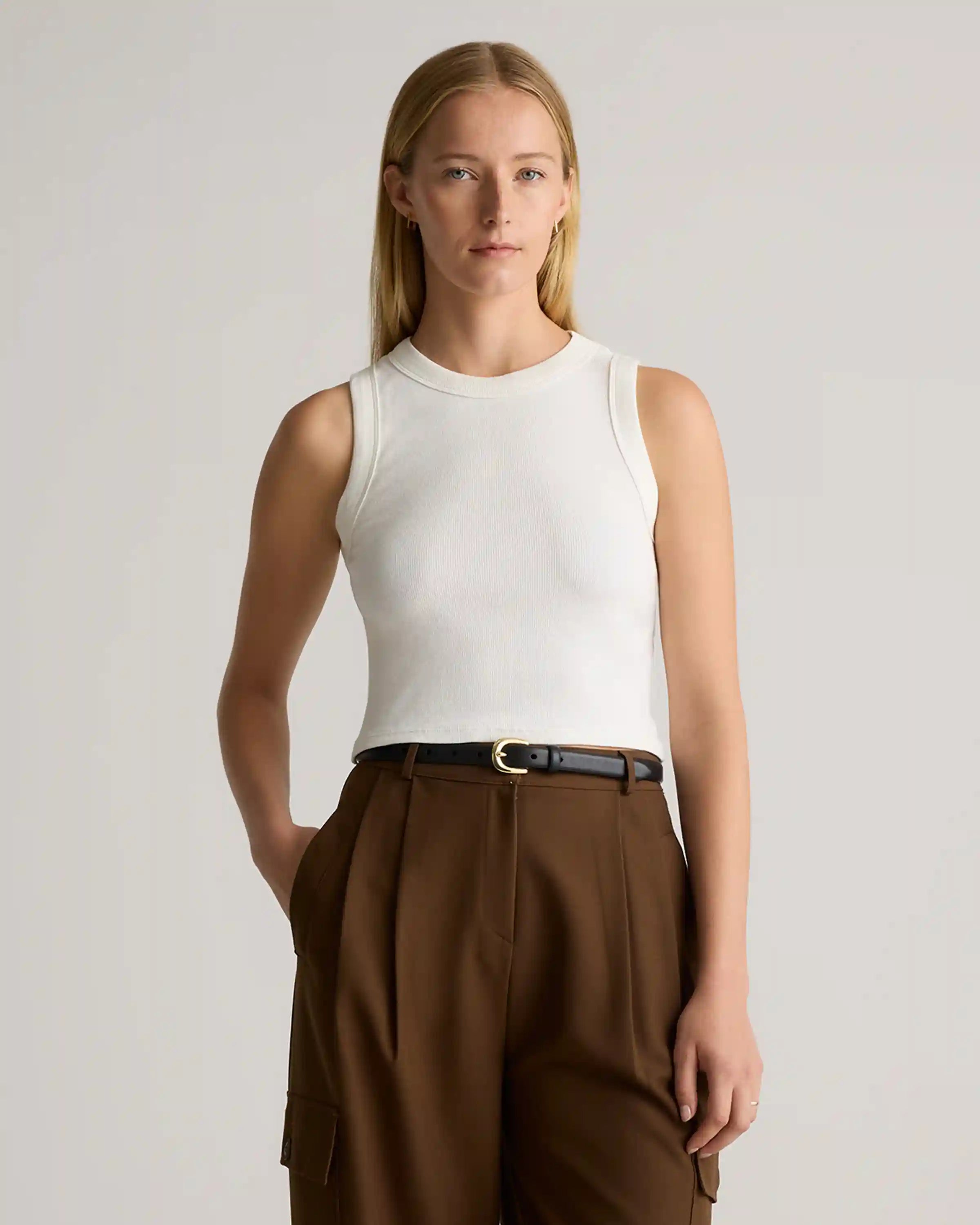Organic Cotton Micro-Rib Cropped Cutaway Tank (3-Pack)