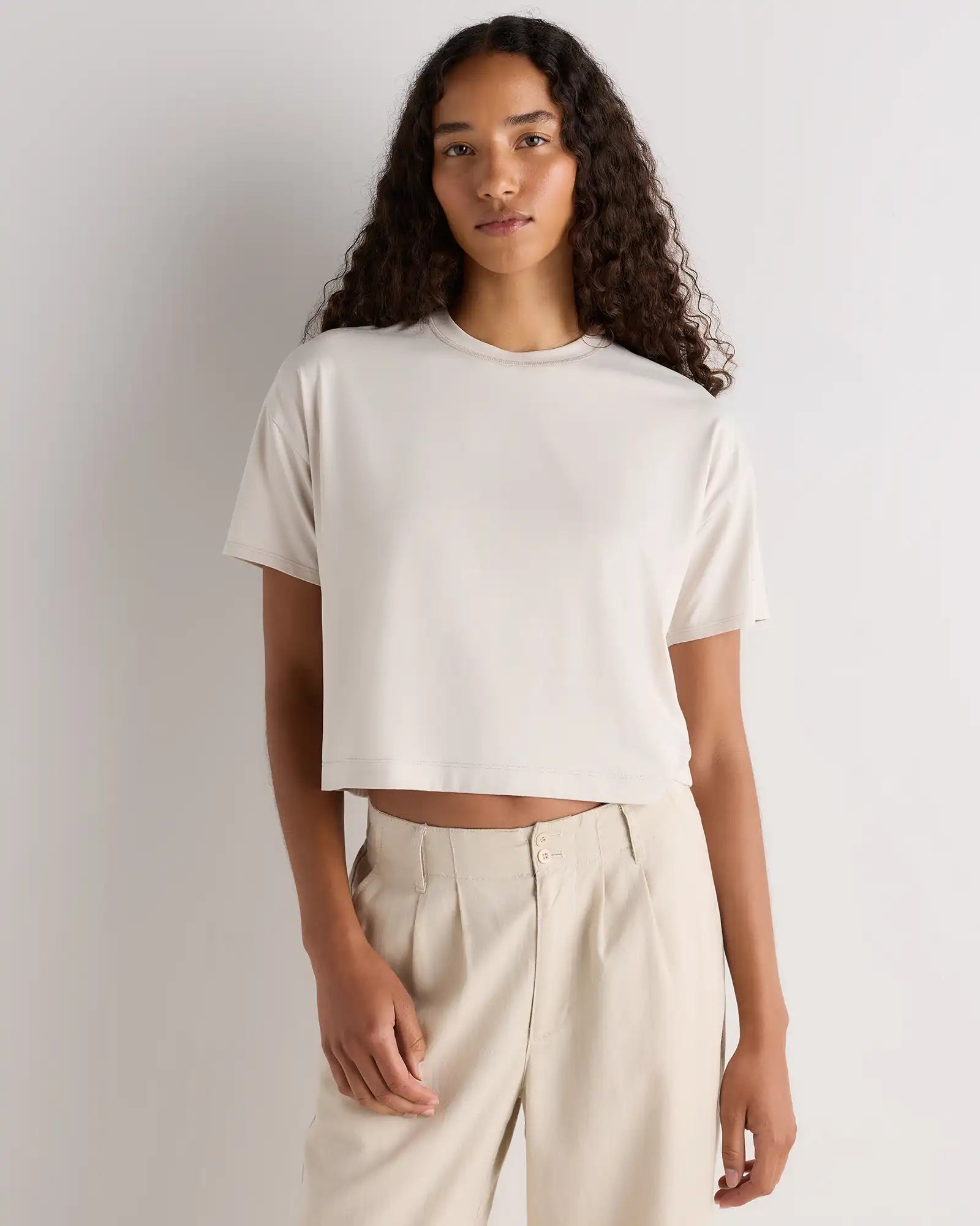 Flowknit Breeze Boxy Cropped Tee