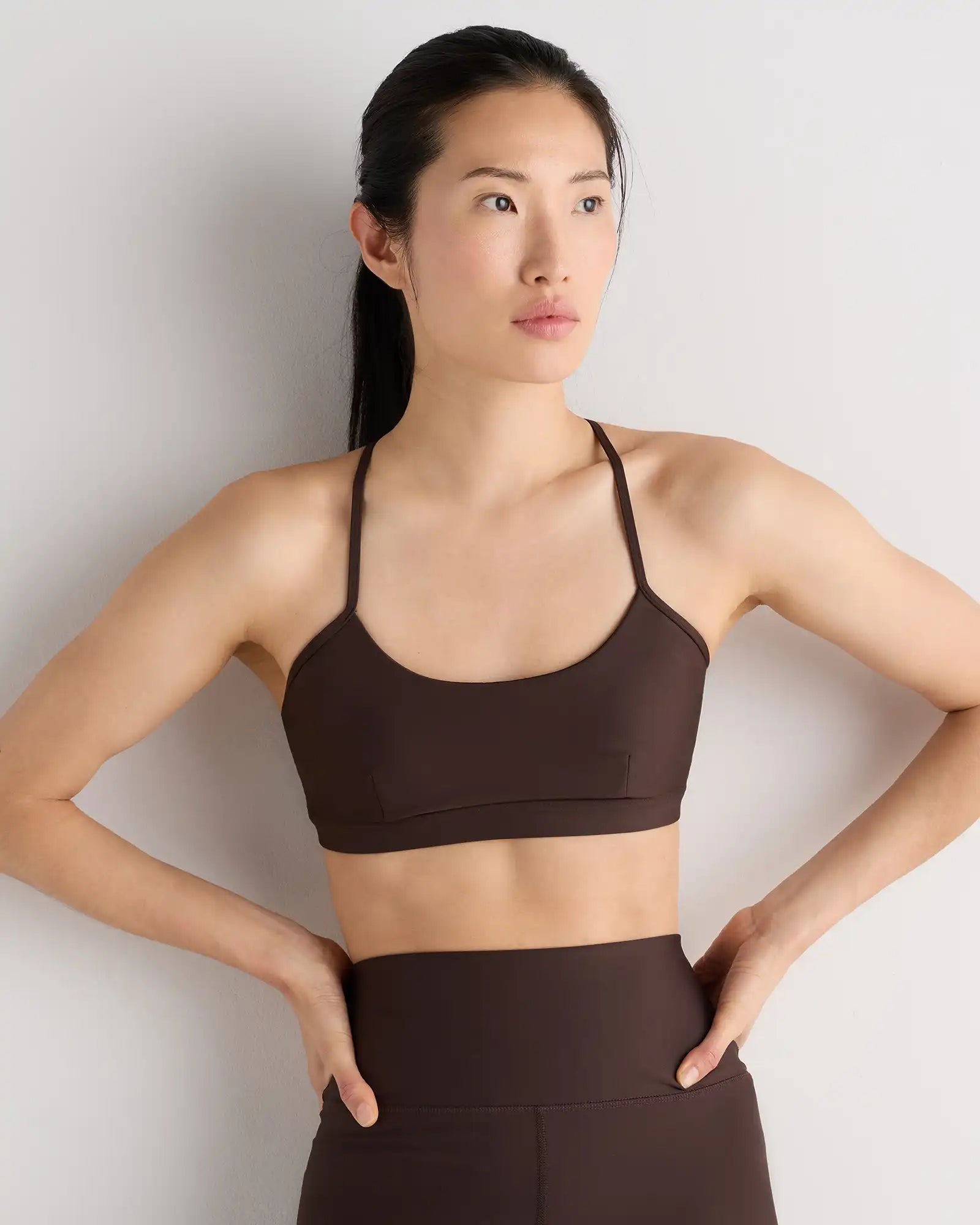 Satin-Sculpt Cross Back Adjustable Sports Bra