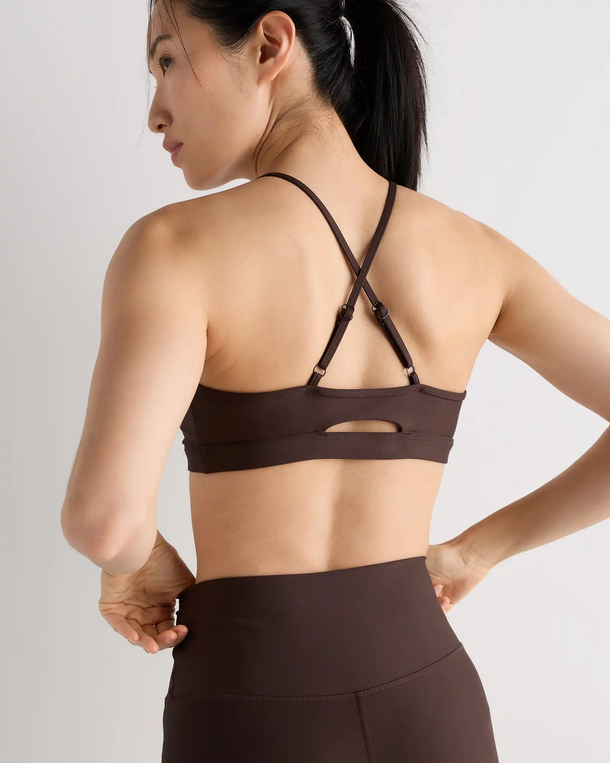 Satin-Sculpt Cross Back Adjustable Sports Bra