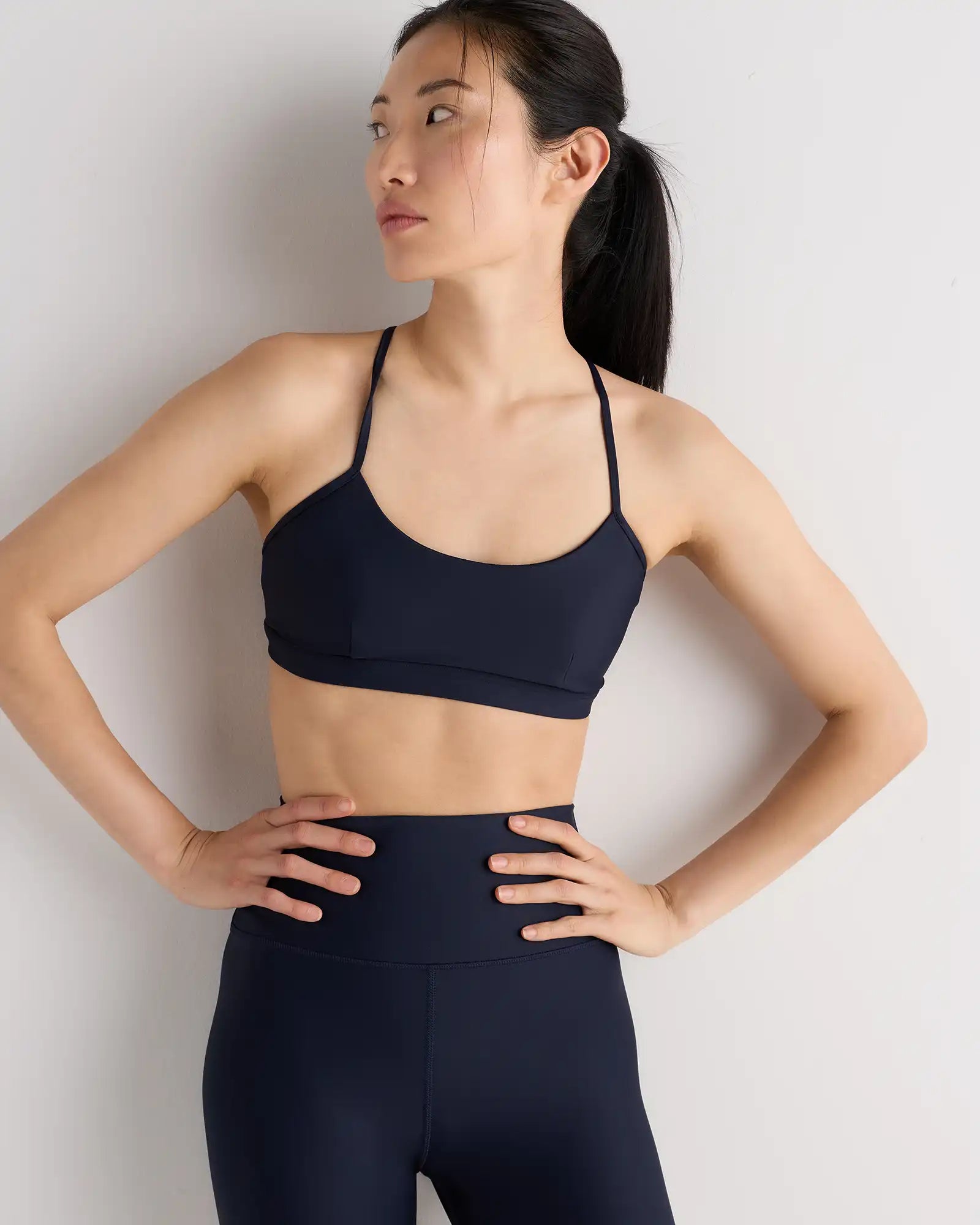 Satin-Sculpt Cross Back Adjustable Sports Bra
