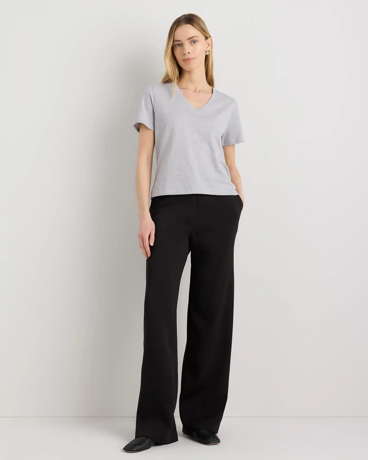 100% Organic Cotton Boxy V-Neck Tee