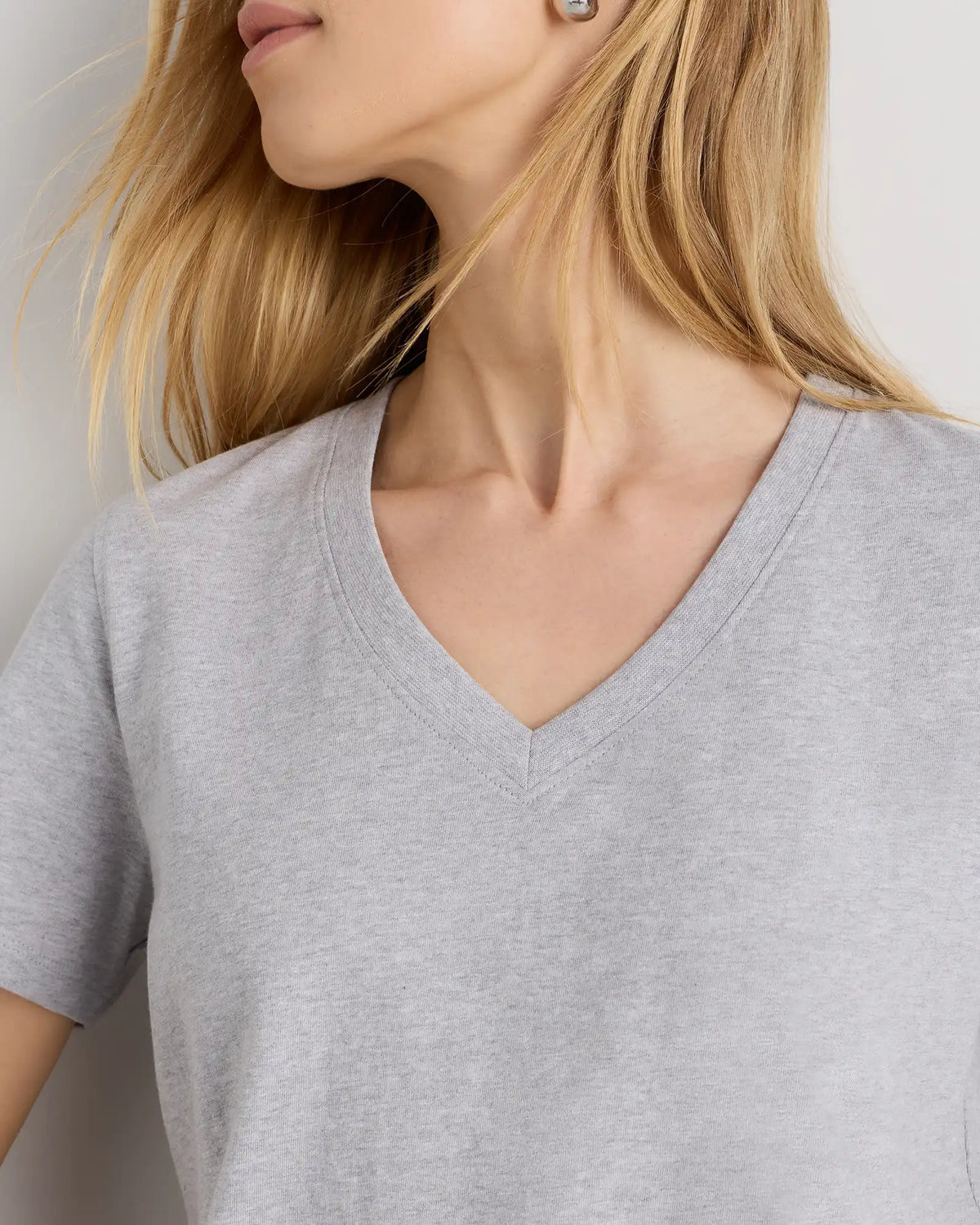 100% Organic Cotton Boxy V-Neck Tee