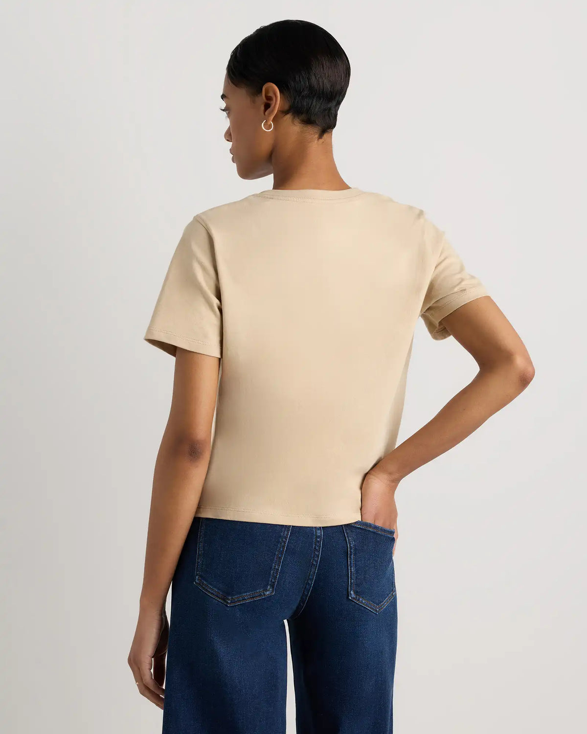 100% Organic Cotton Boxy V-Neck Tee
