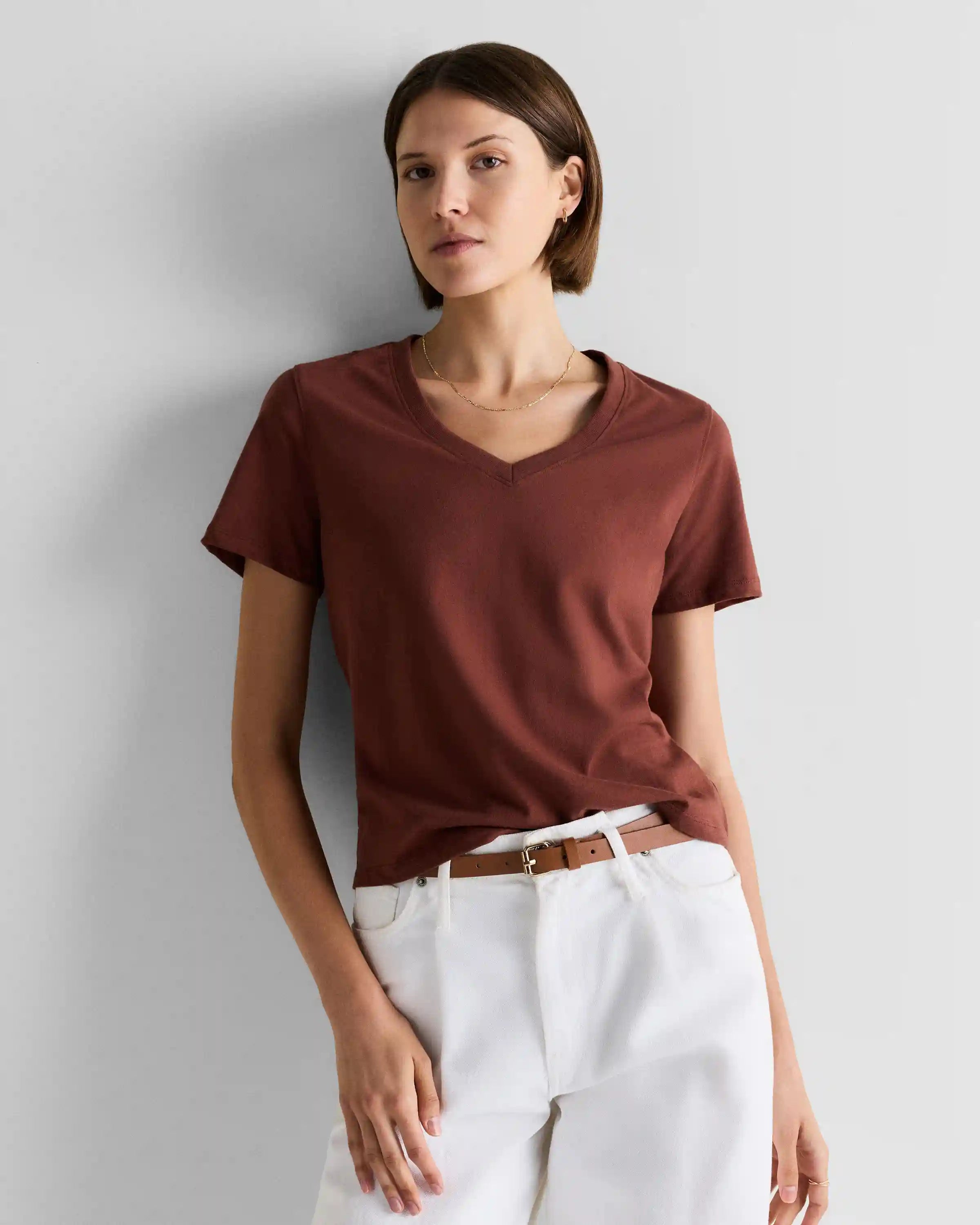 100% Organic Cotton Boxy V-Neck Tee (3-Pack)