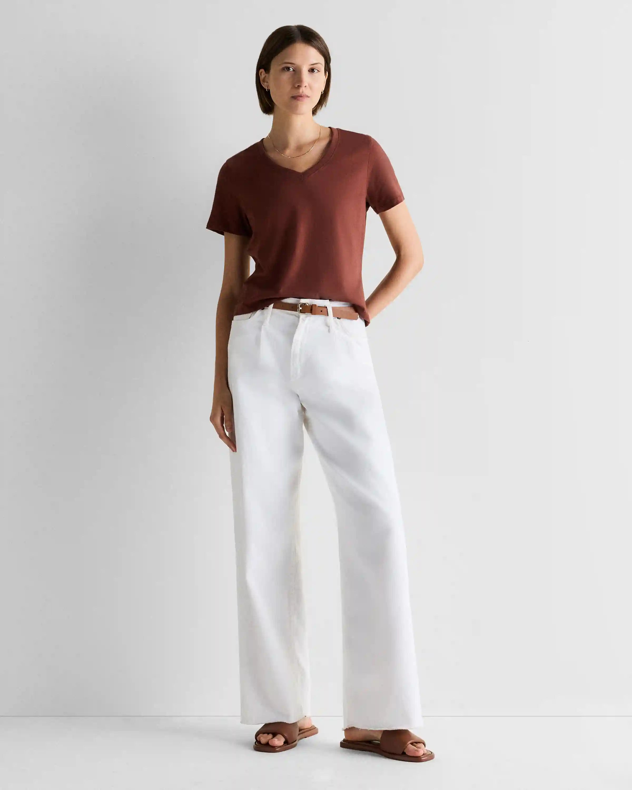 100% Organic Cotton Boxy V-Neck Tee (3-Pack)