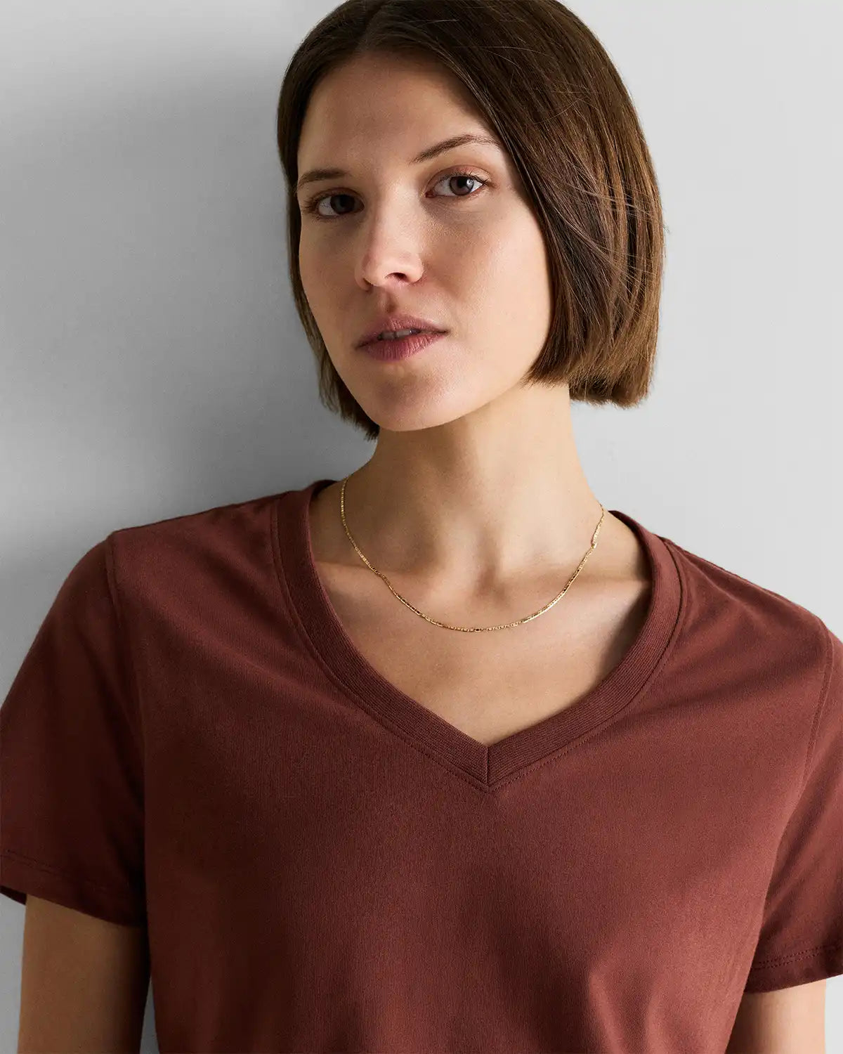 100% Organic Cotton Boxy V-Neck Tee