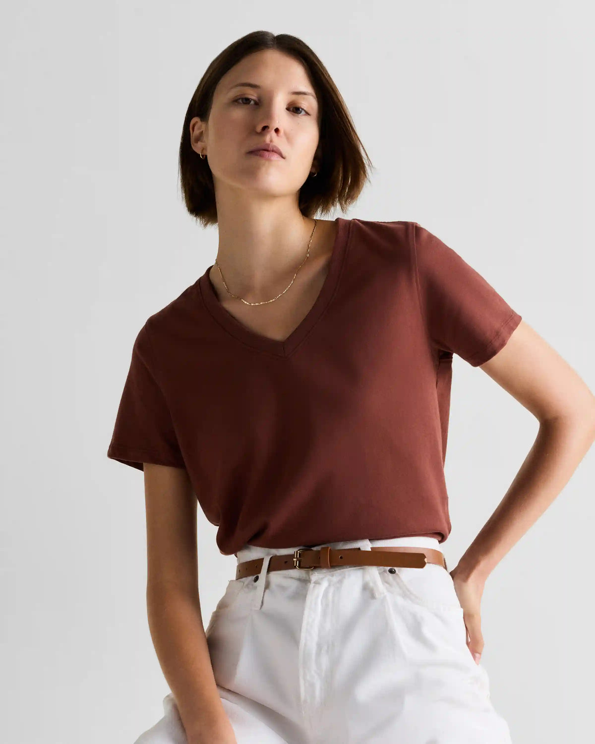 100% Organic Cotton Boxy V-Neck Tee (3-Pack)