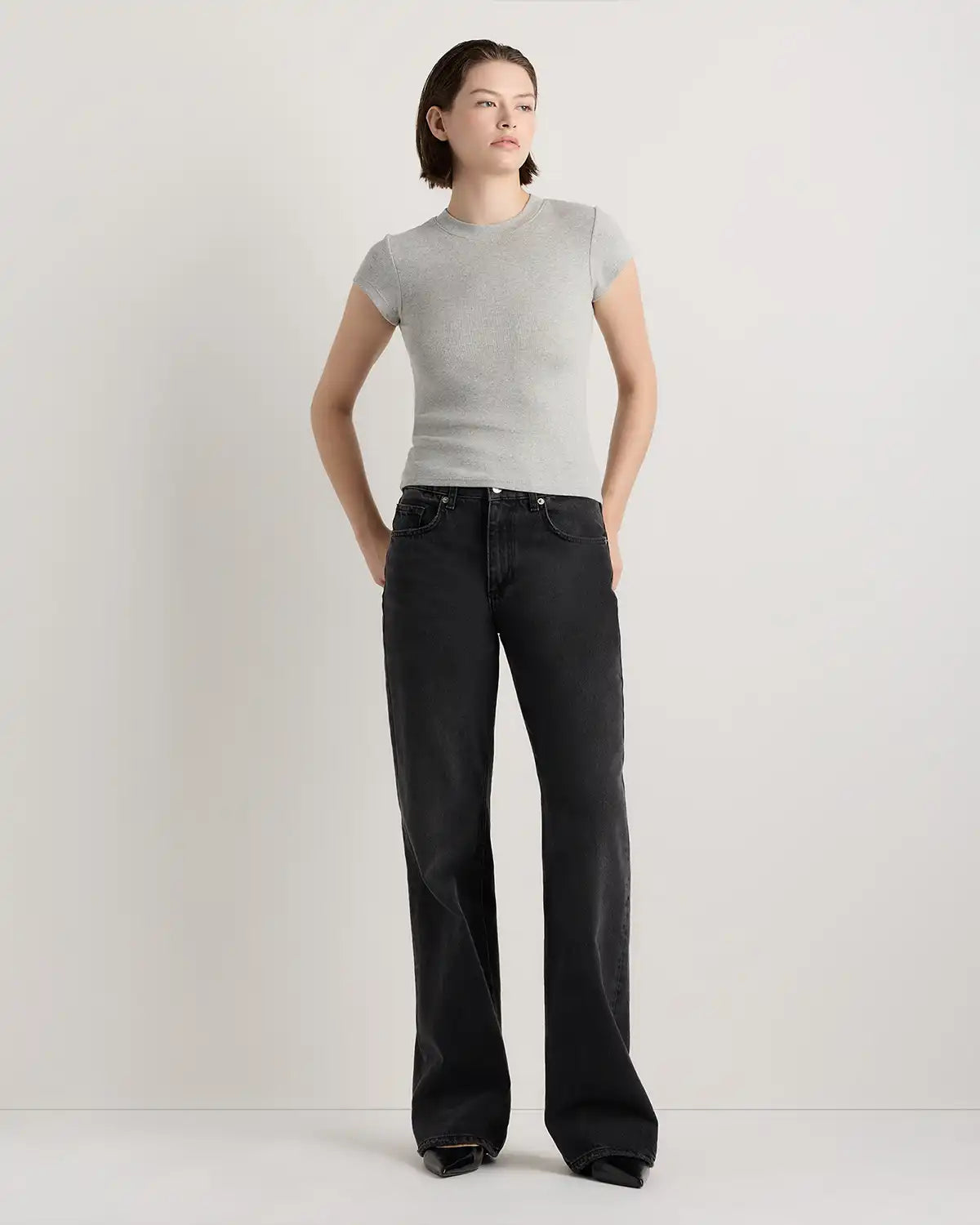 Organic Cotton Micro-Rib Crewneck Tee