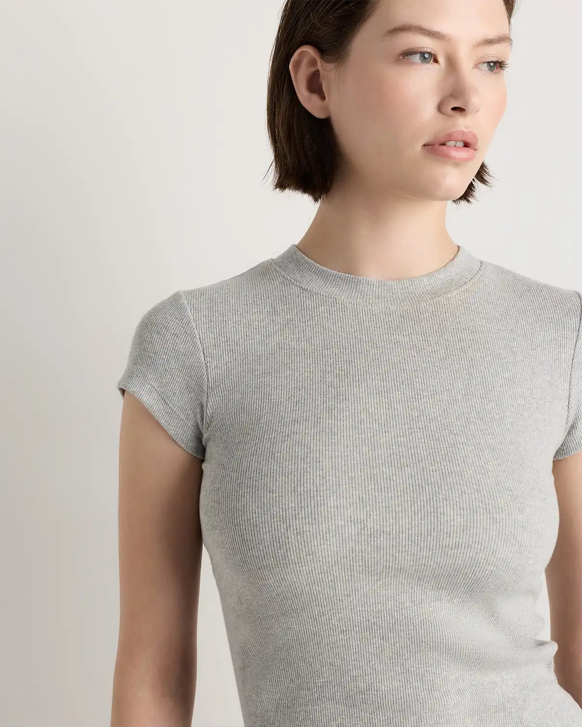Organic Cotton Micro-Rib Crewneck Tee