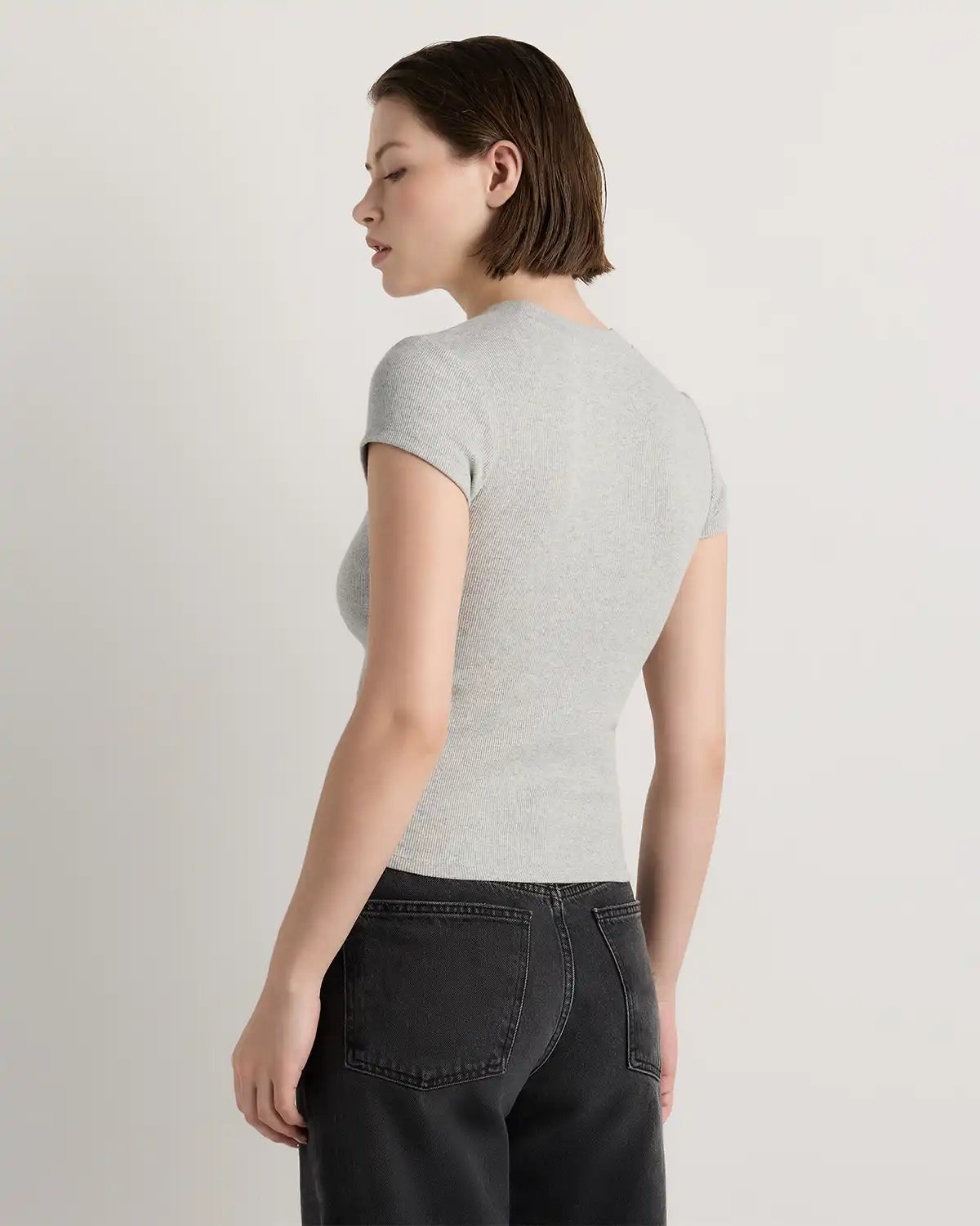Organic Cotton Micro-Rib Crewneck Tee