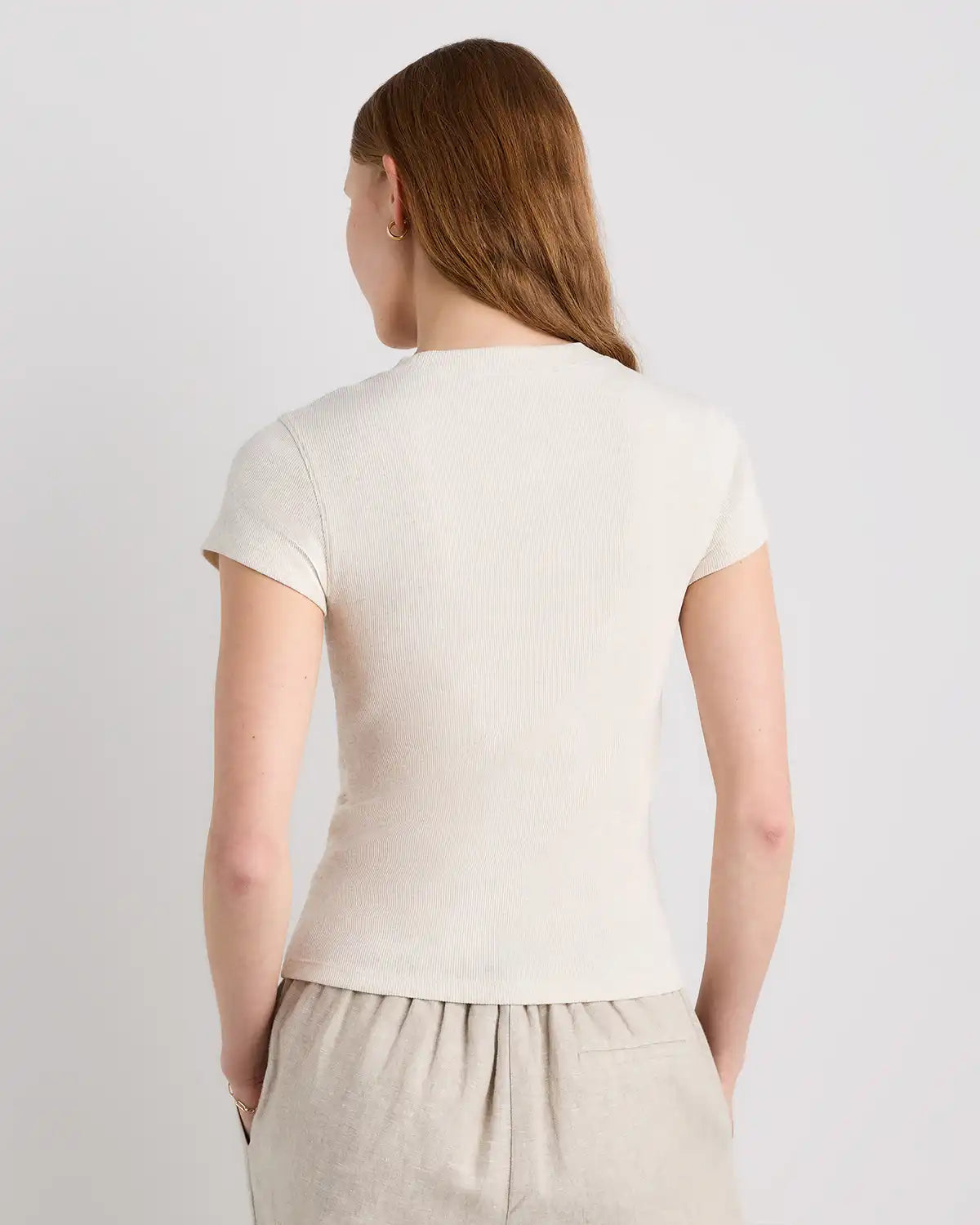 Organic Cotton Micro-Rib Crewneck Tee