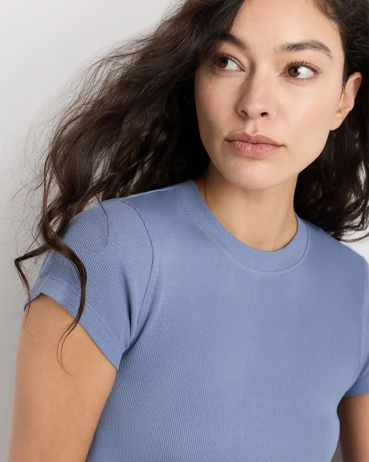 Organic Cotton Micro-Rib Crewneck Tee