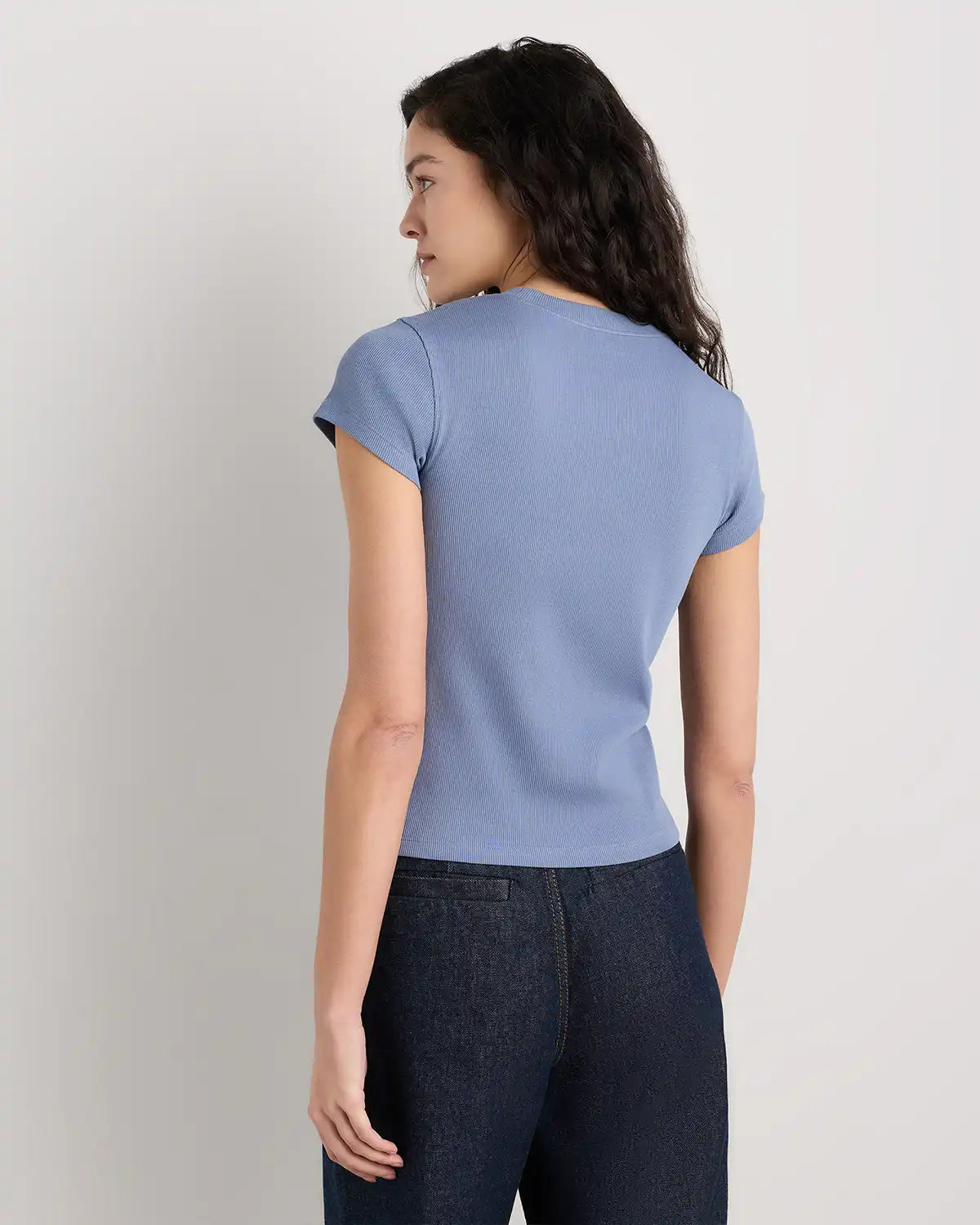 Organic Cotton Micro-Rib Crewneck Tee