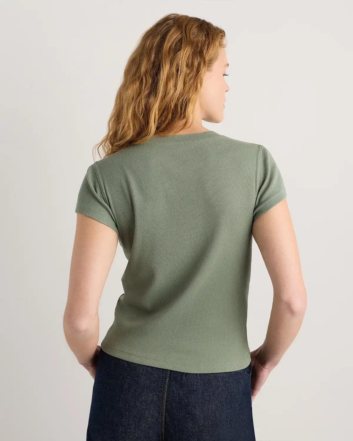 Organic Cotton Micro-Rib Crewneck Tee