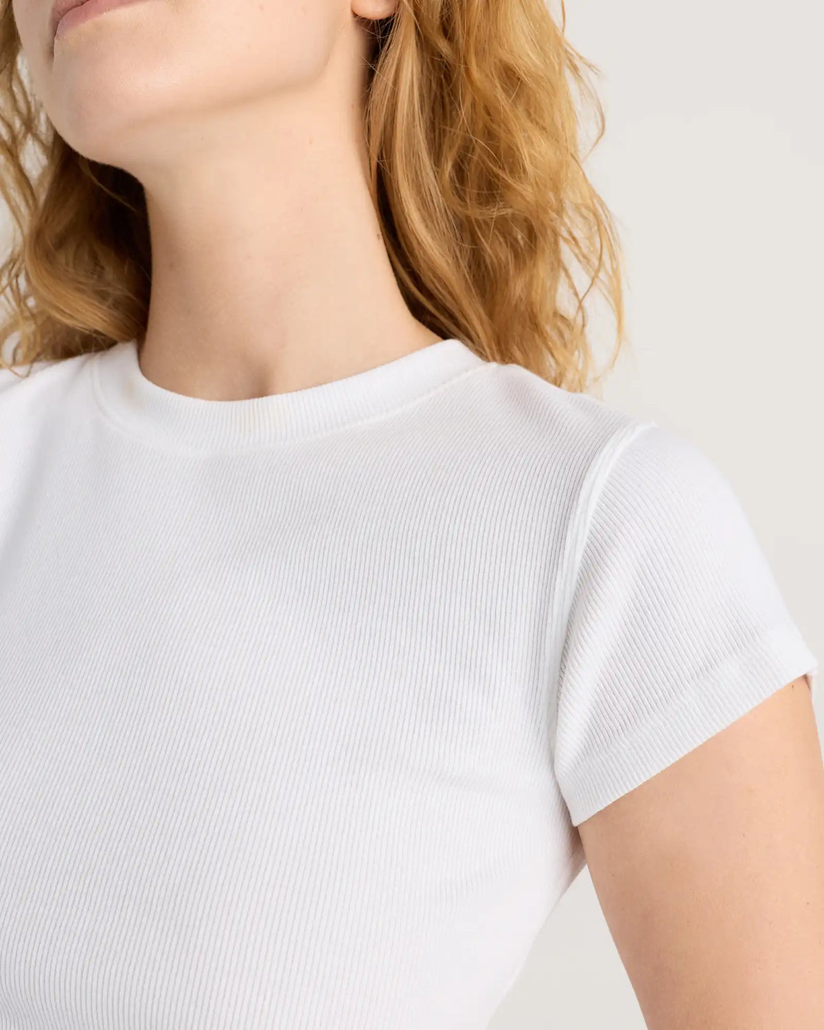 Organic Cotton Micro-Rib Crewneck Tee