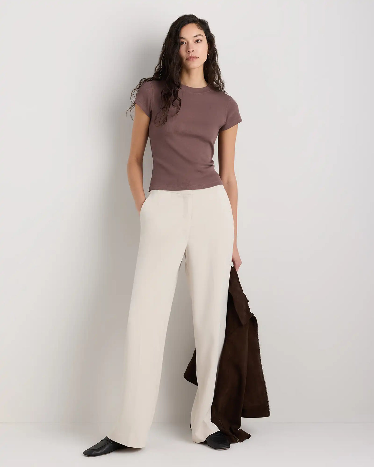 Organic Cotton Micro-Rib Crewneck Tee