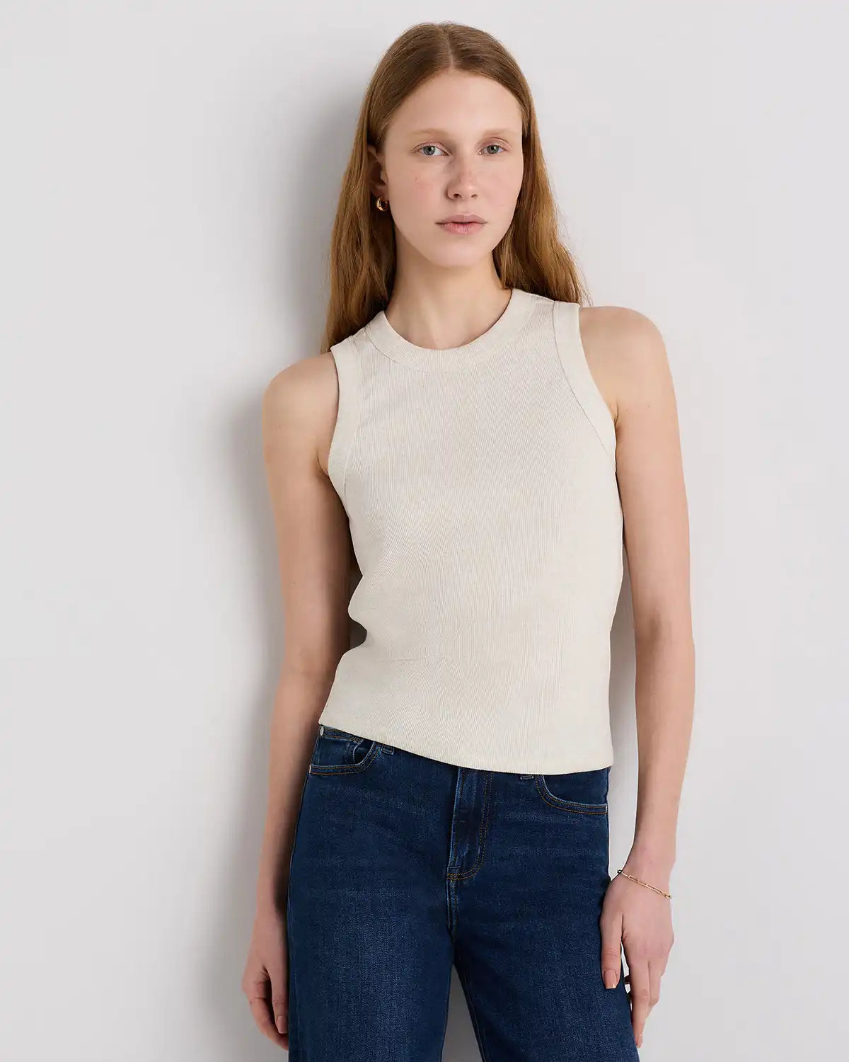 Organic Cotton Micro-Rib Cropped Cutaway Tank