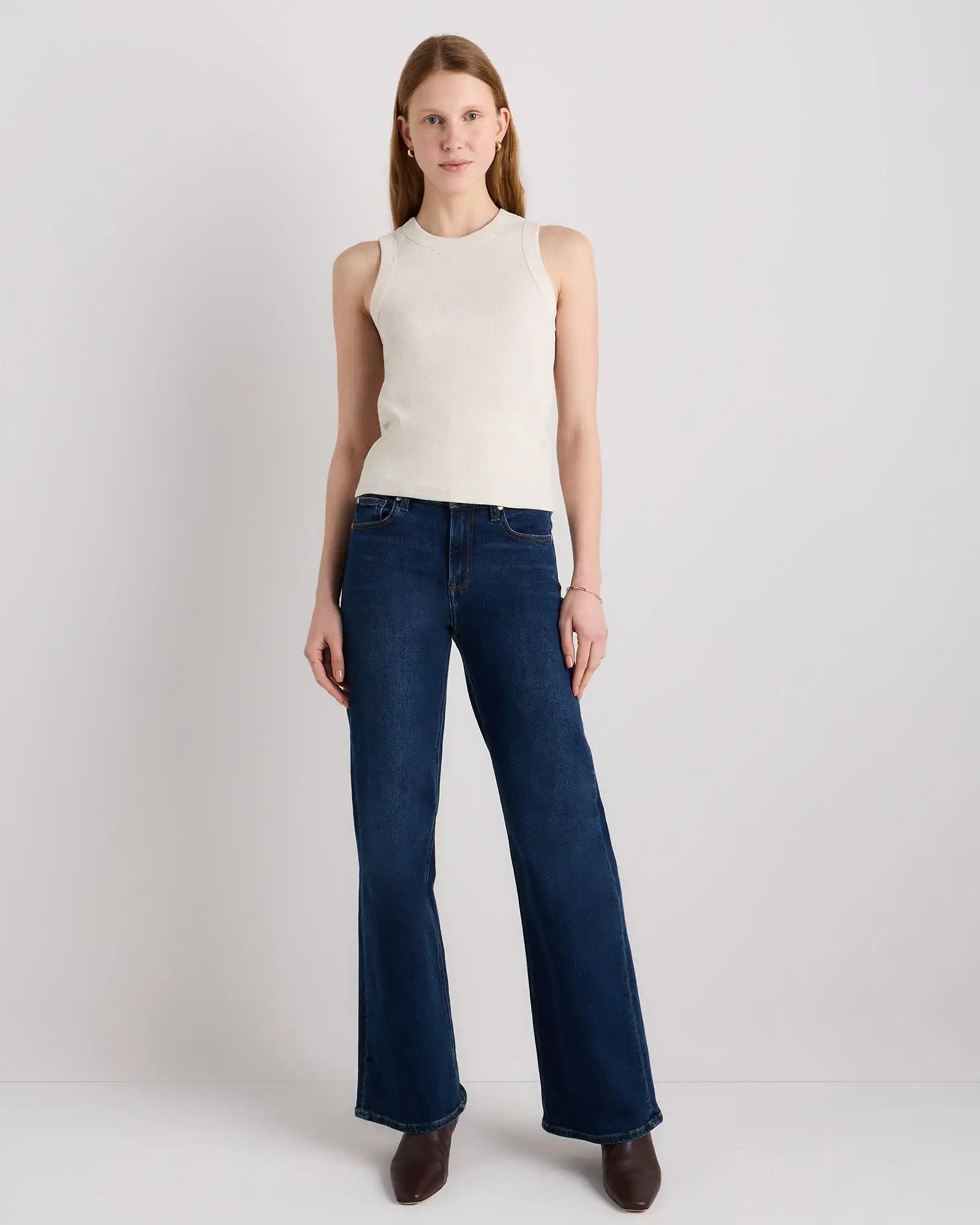 Organic Cotton Micro-Rib Cropped Cutaway Tank
