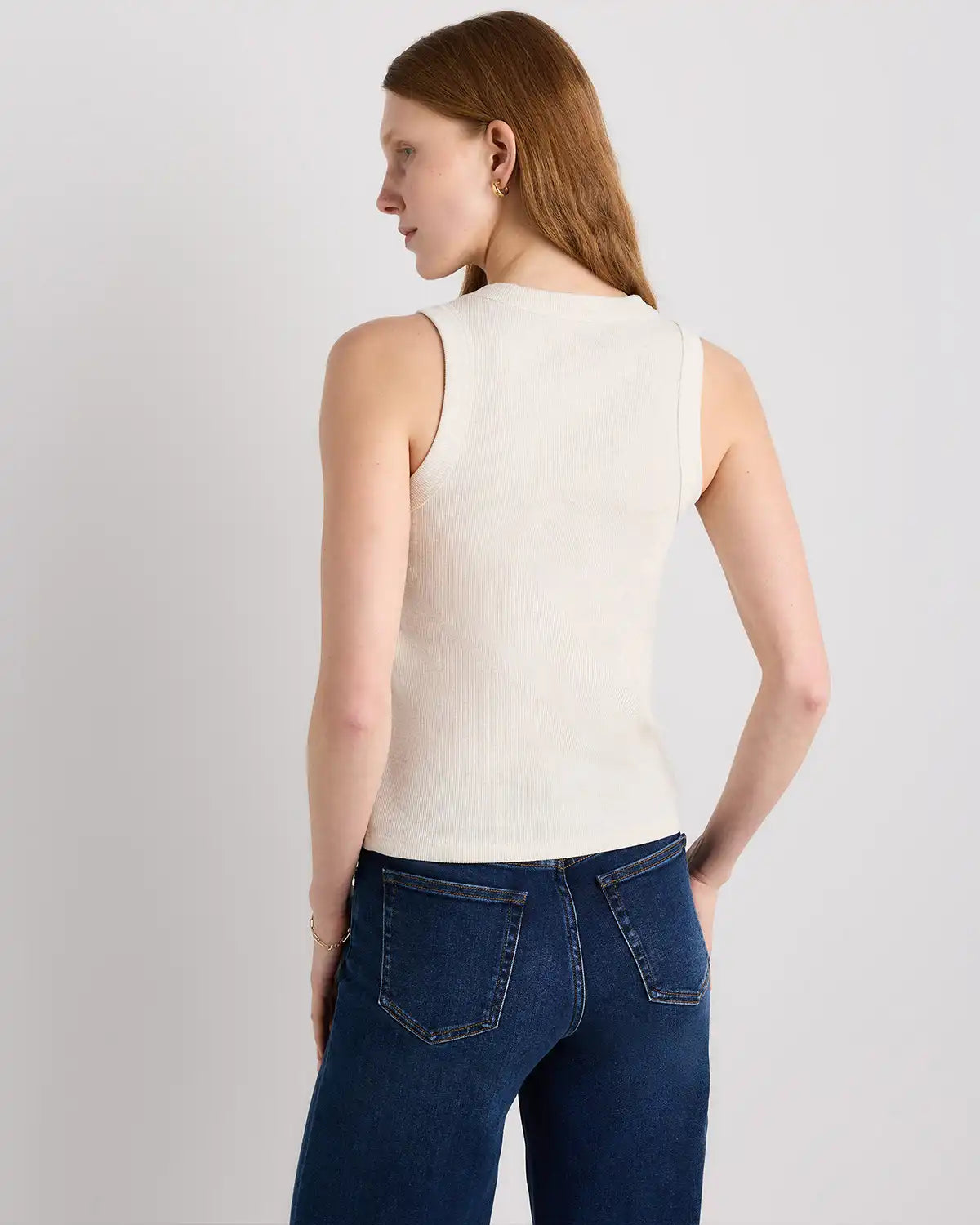 Organic Cotton Micro-Rib Cropped Cutaway Tank