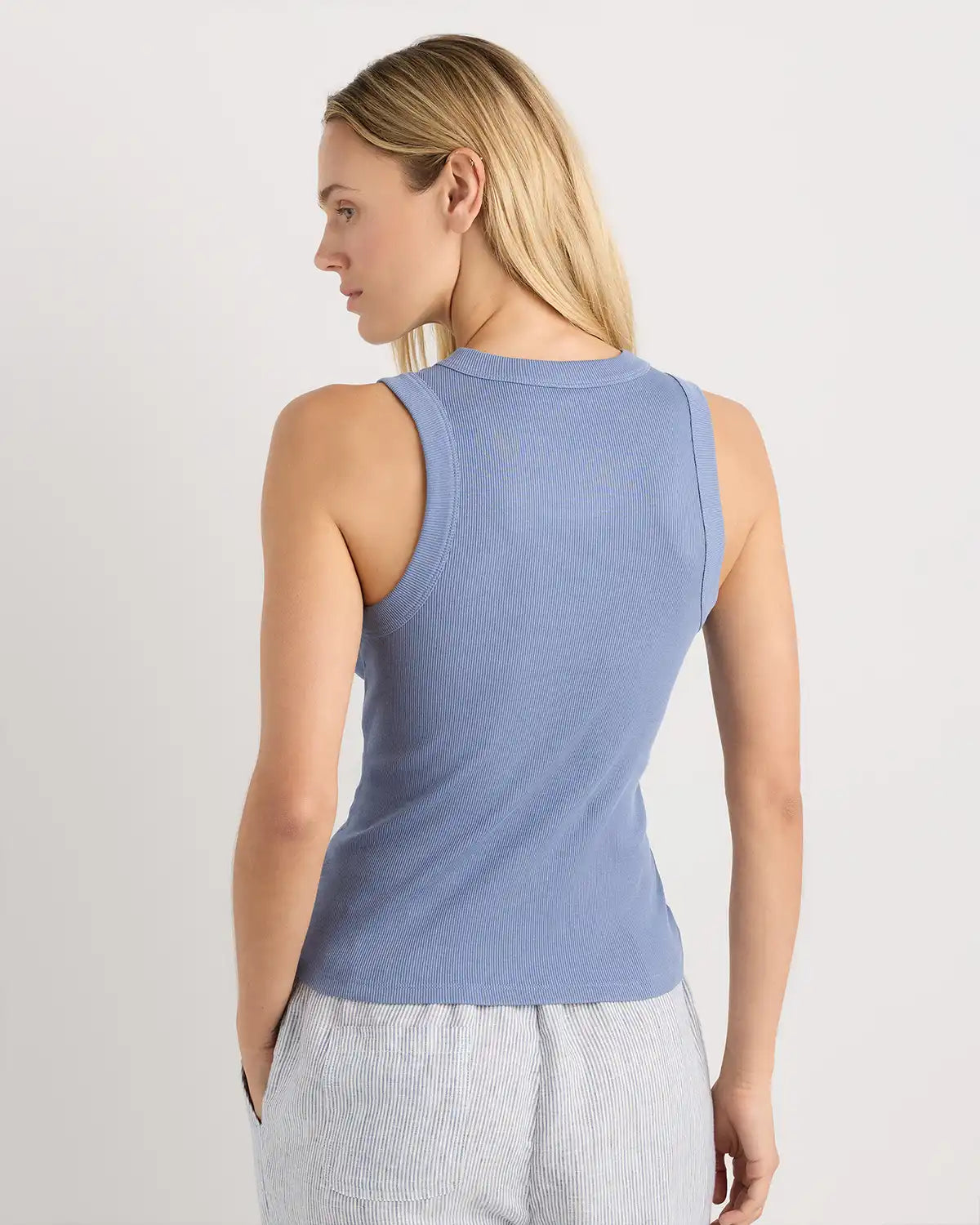 Organic Cotton Micro-Rib Cropped Cutaway Tank