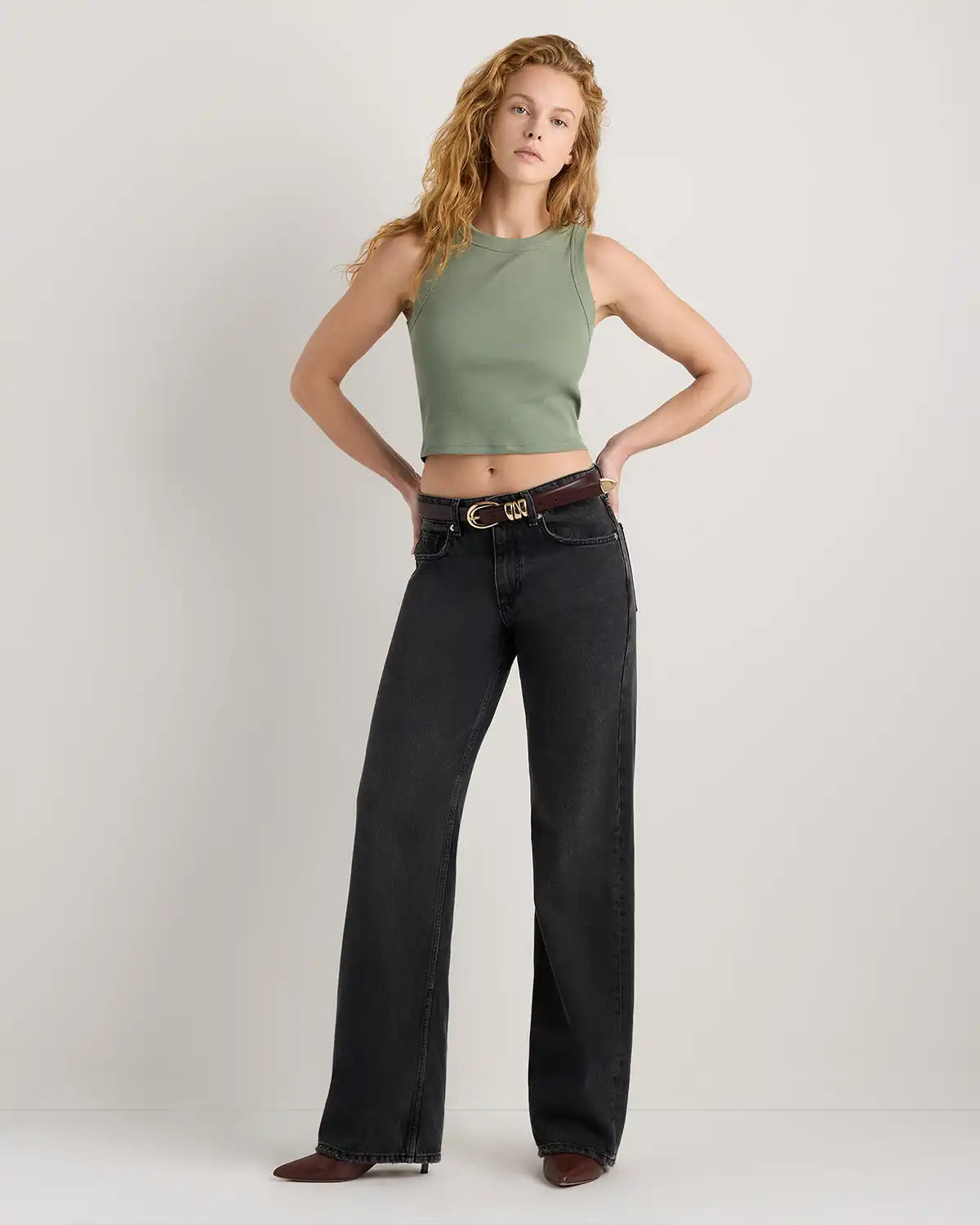 Organic Cotton Micro-Rib Cropped Cutaway Tank