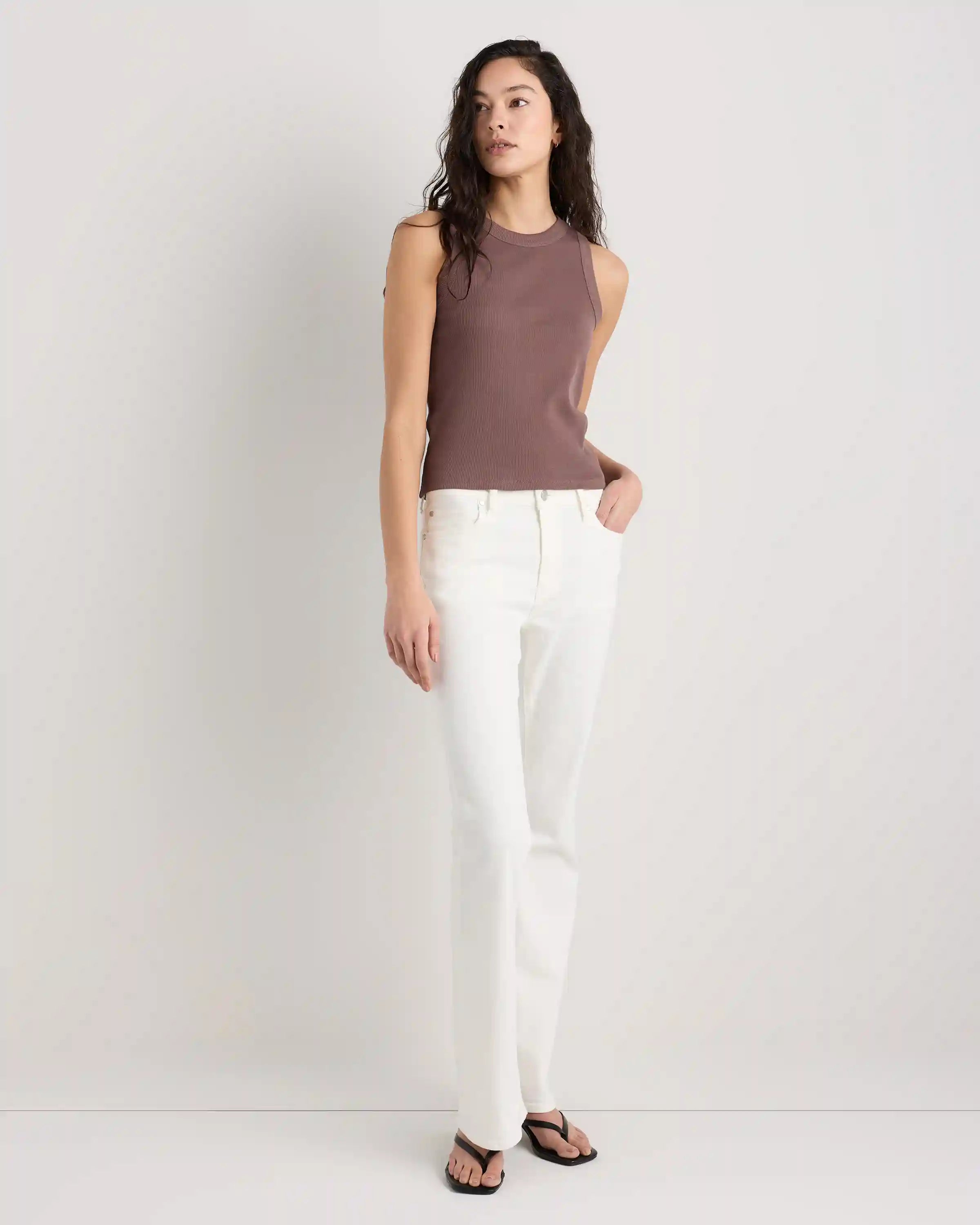 Organic Cotton Micro-Rib Cropped Cutaway Tank