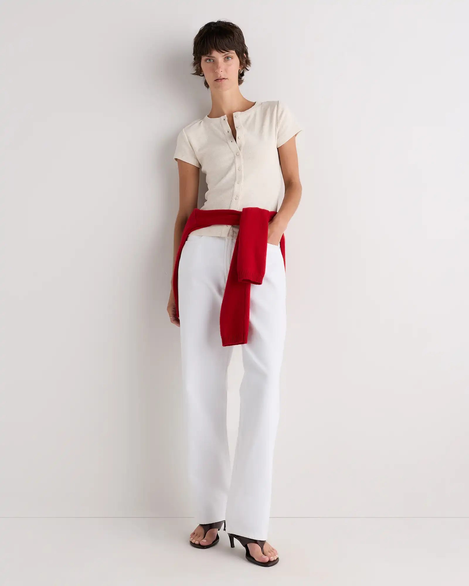 Organic Cotton Micro-Rib Button Tee