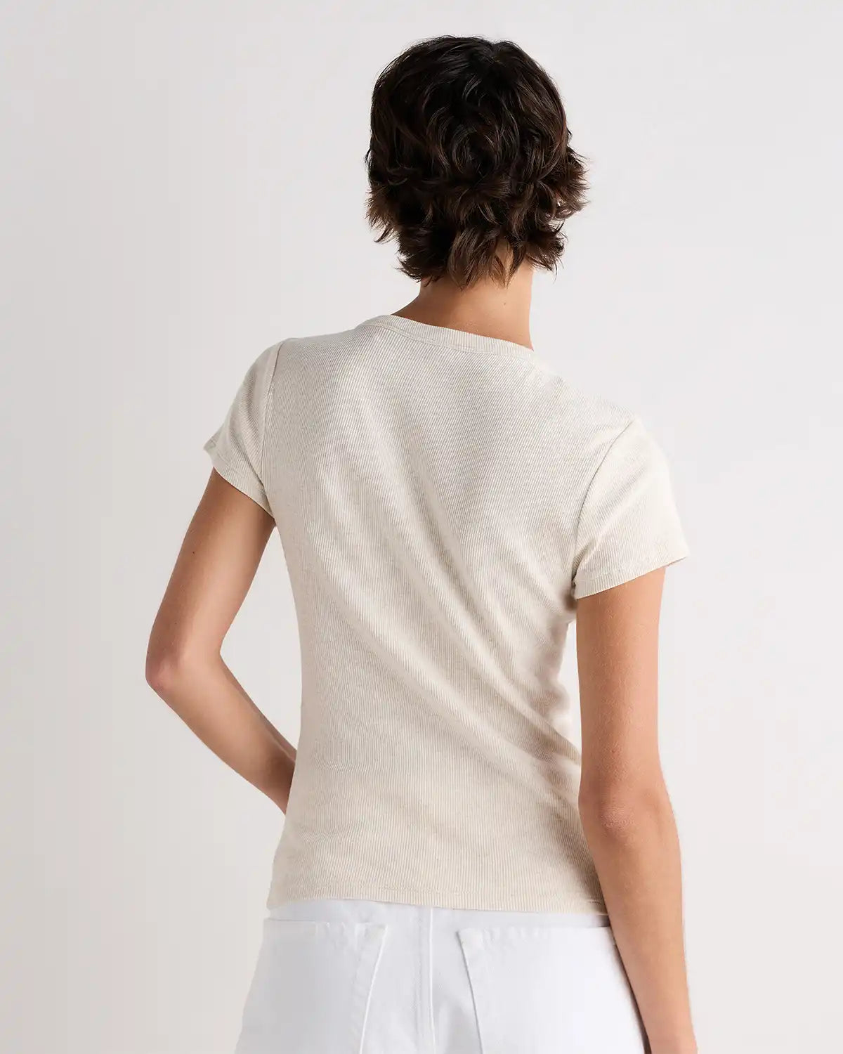 Organic Cotton Micro-Rib Button Tee