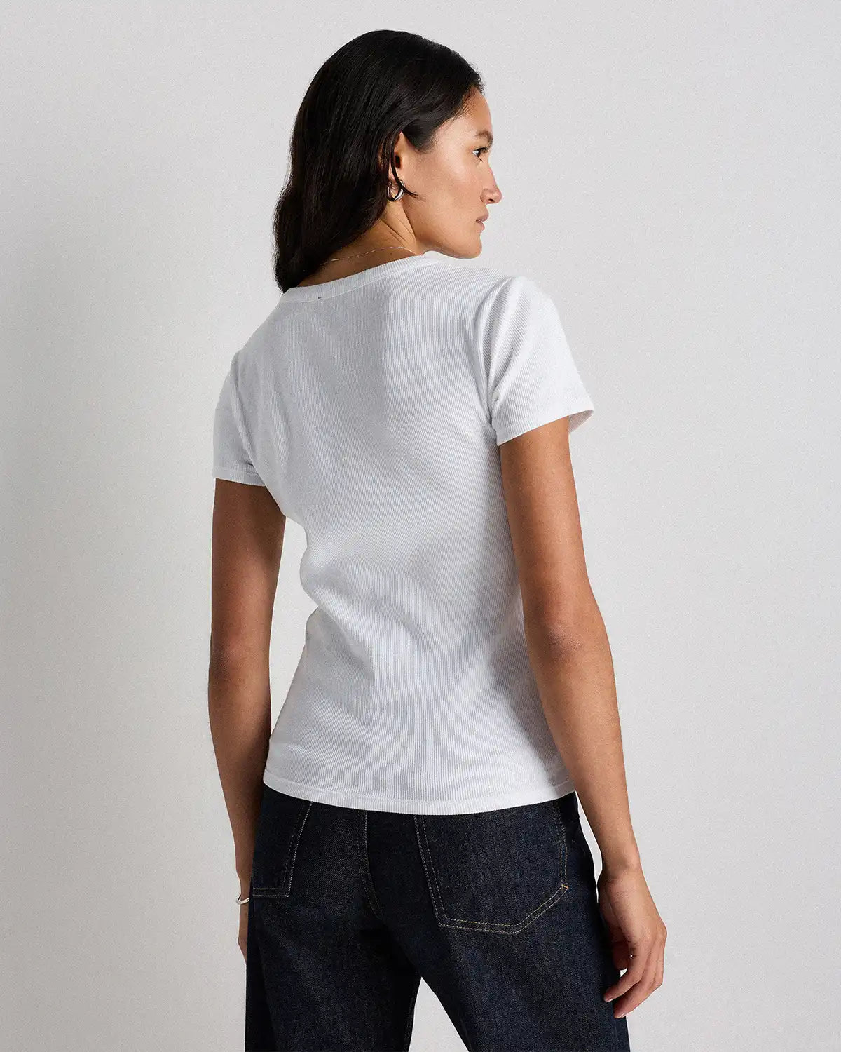 Organic Cotton Micro-Rib Button Tee