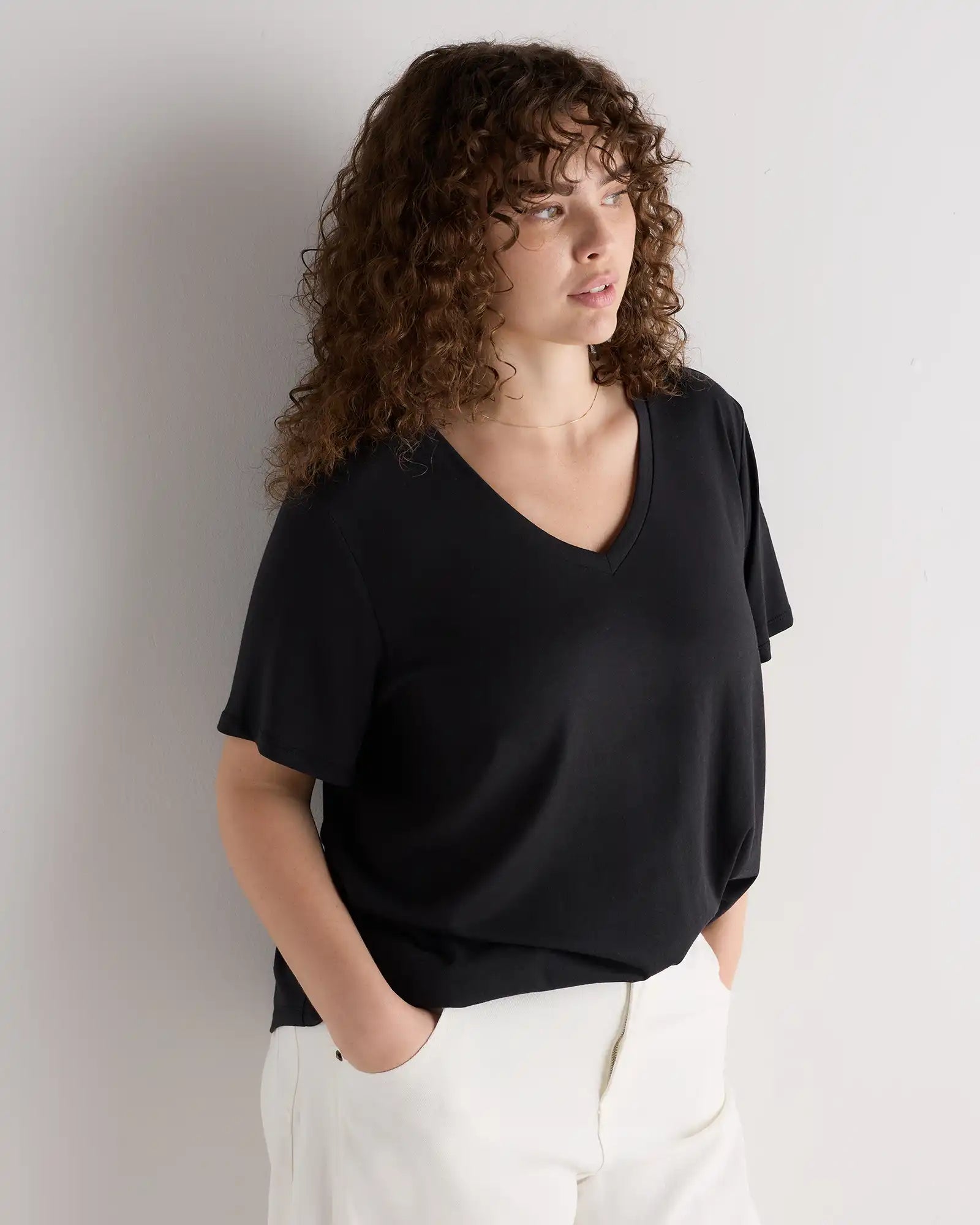 Cotton Modal V-Neck Tee