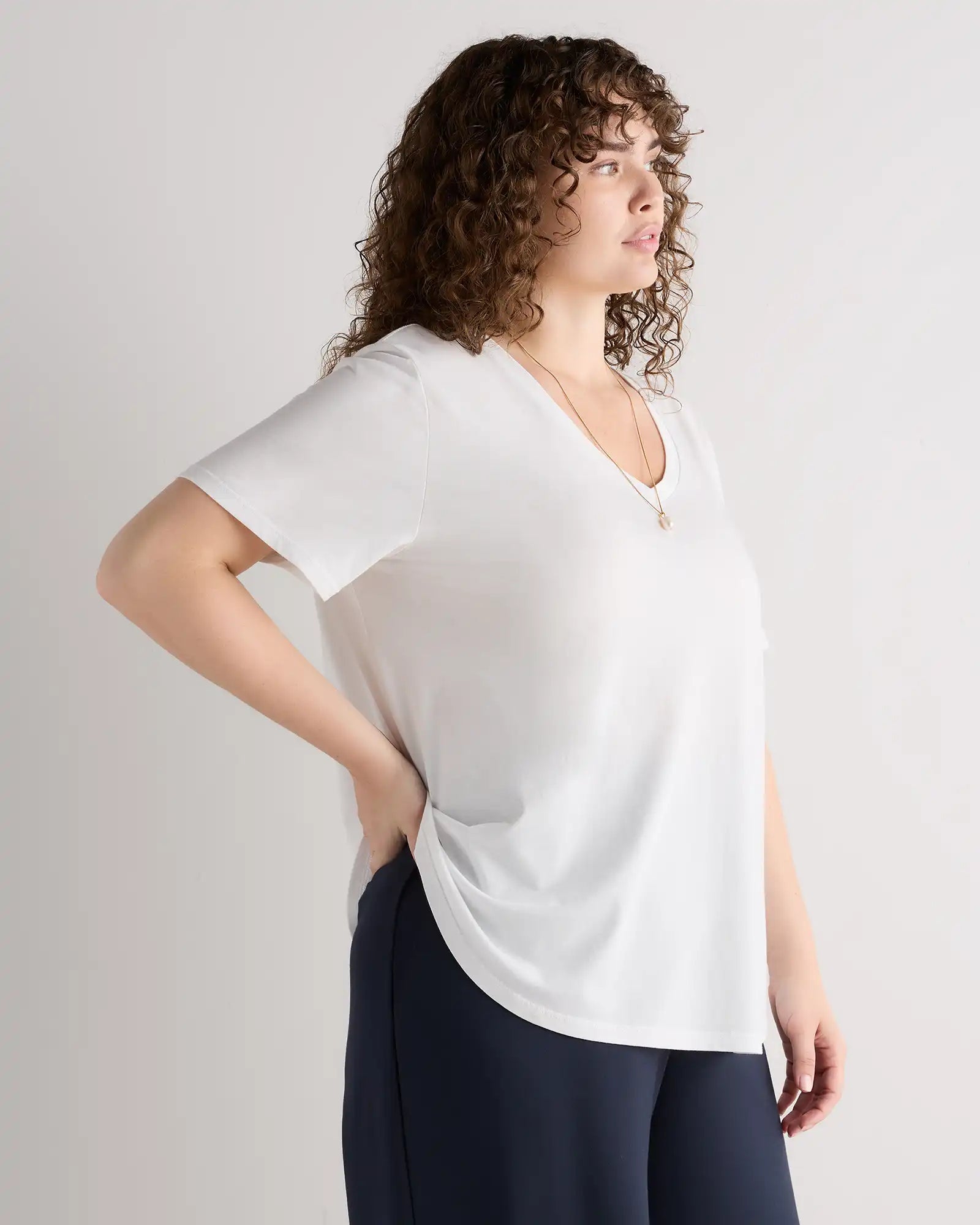 Cotton Modal V-Neck Tee