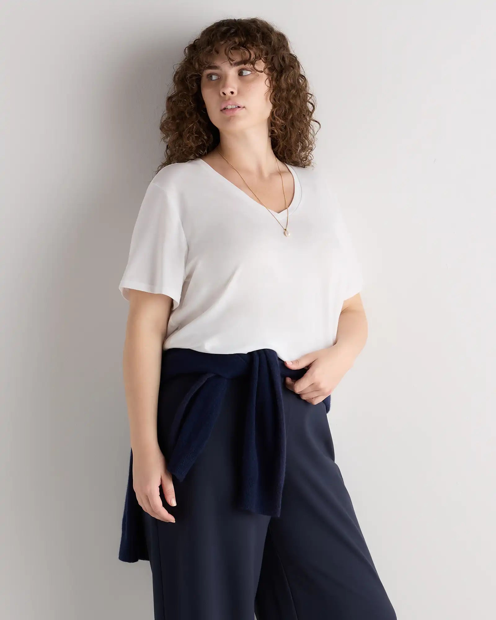 Cotton Modal V-Neck Tee