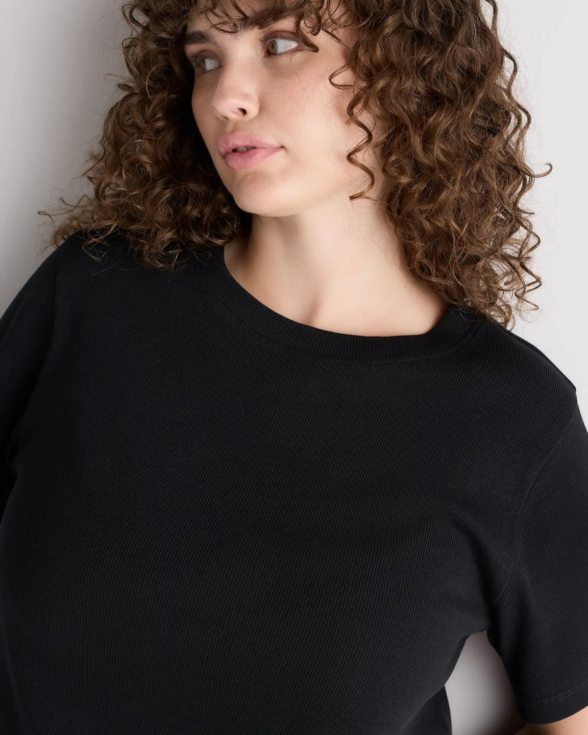 Organic Cotton Micro-Rib Crewneck Tee