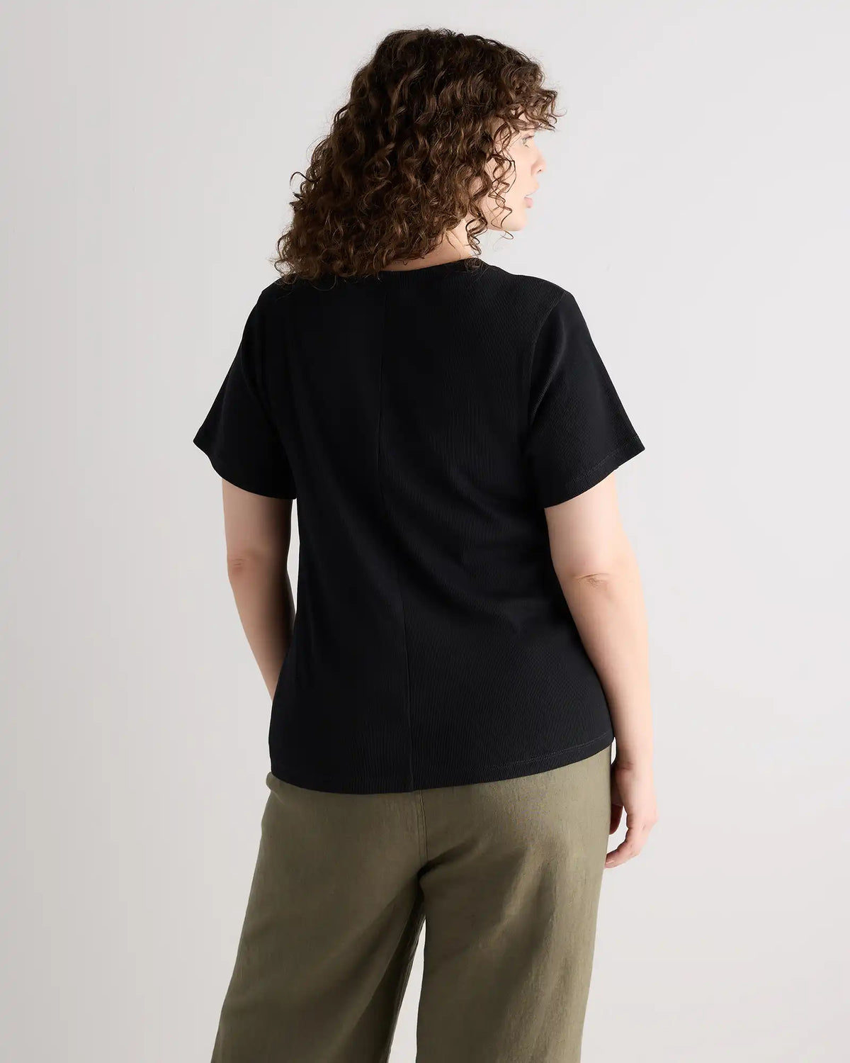 Organic Cotton Micro-Rib Crewneck Tee