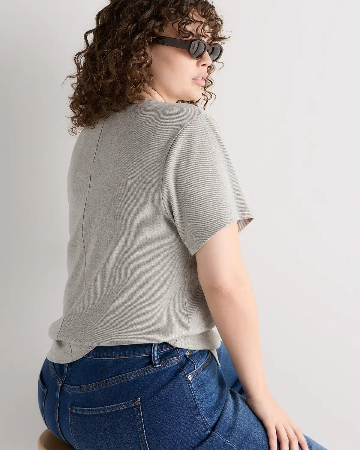Organic Cotton Micro-Rib Crewneck Tee