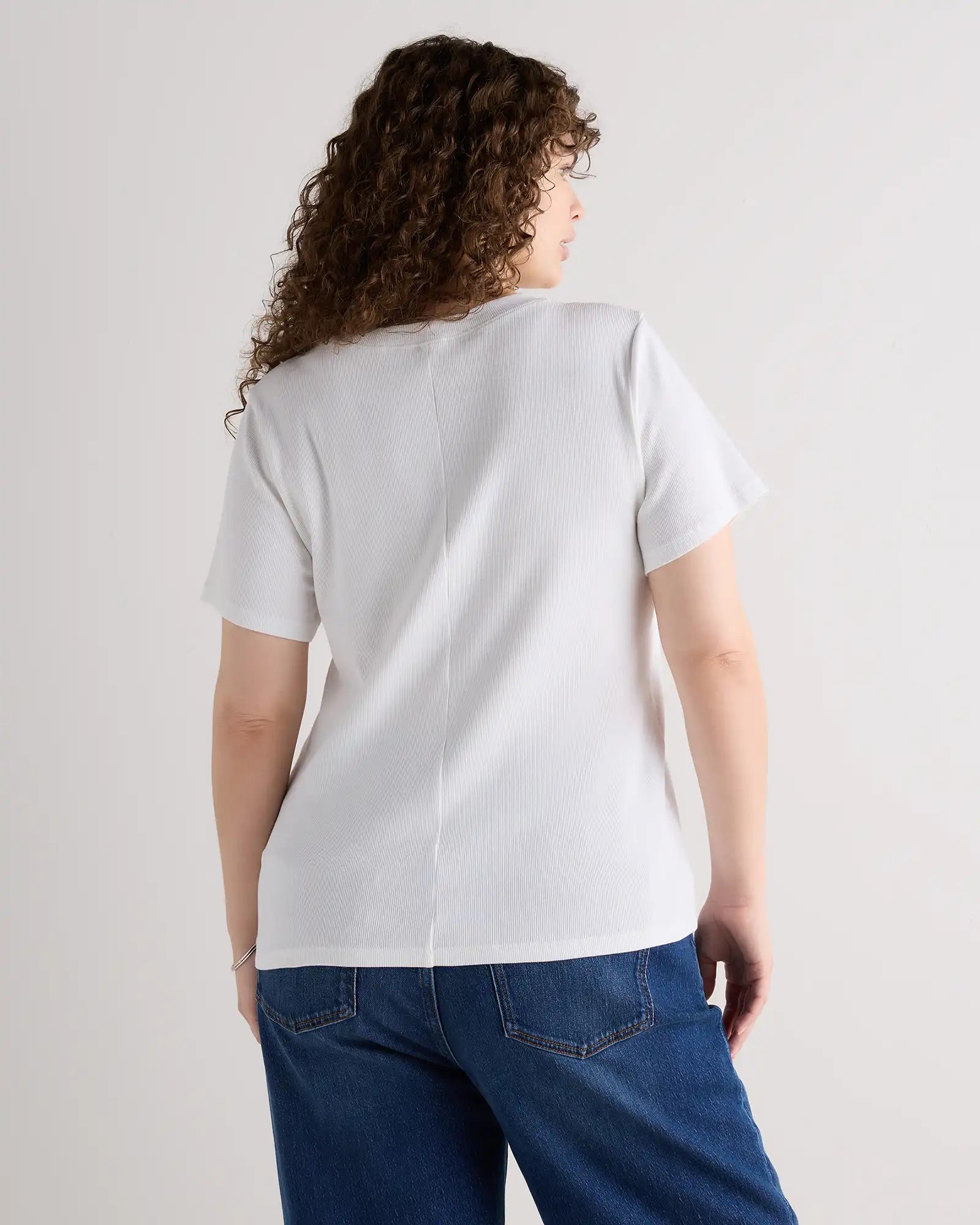 Organic Cotton Micro-Rib Crewneck Tee