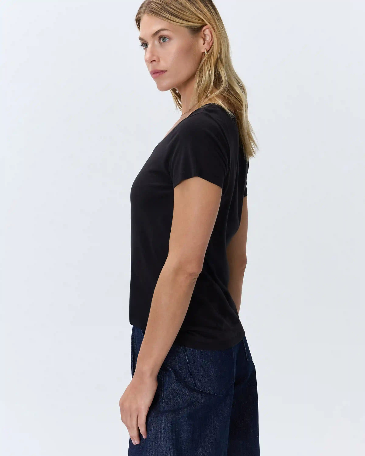 Cotton Modal Scoop Neck Tee