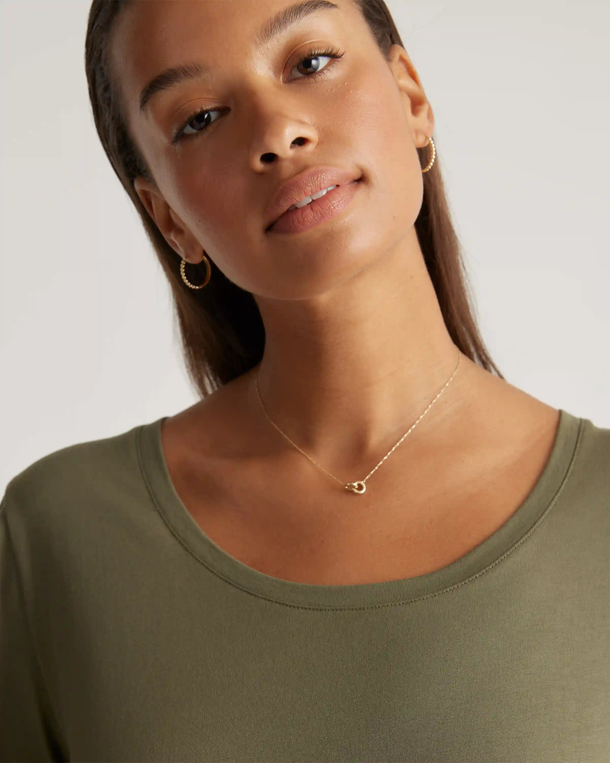 Cotton Modal Scoop Neck Tee