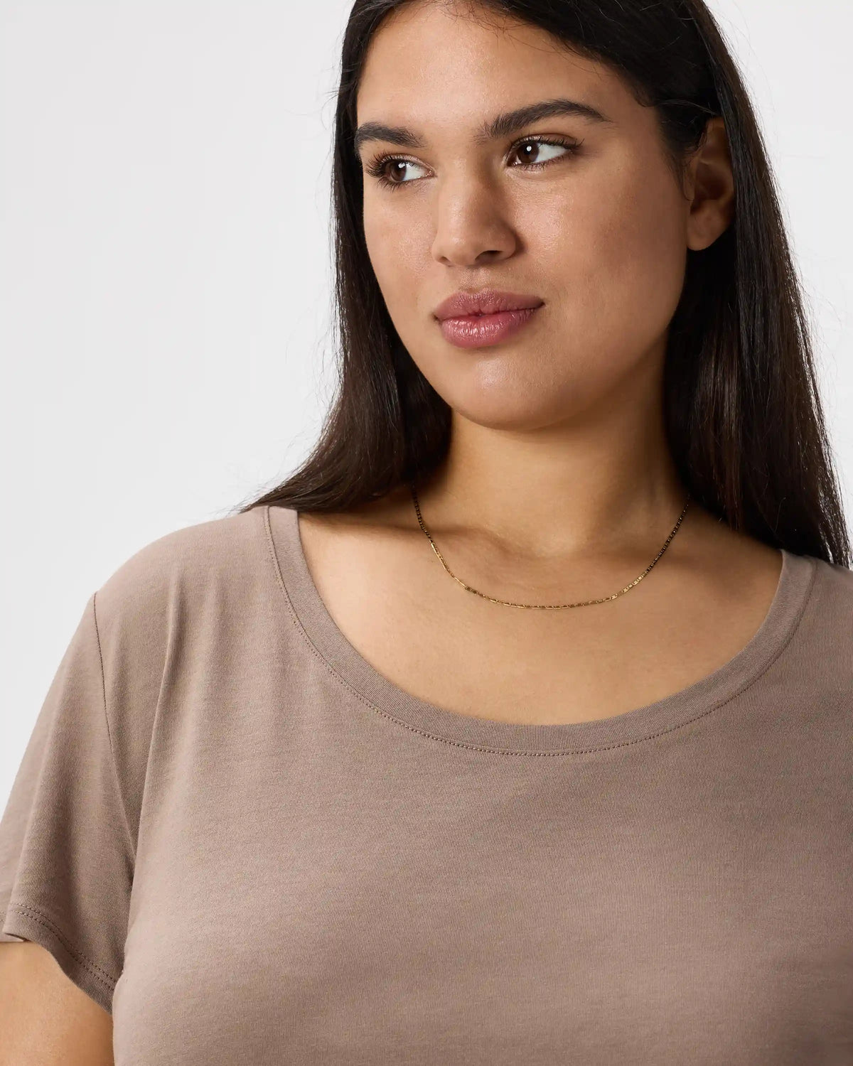 Cotton Modal Scoop Neck Tee