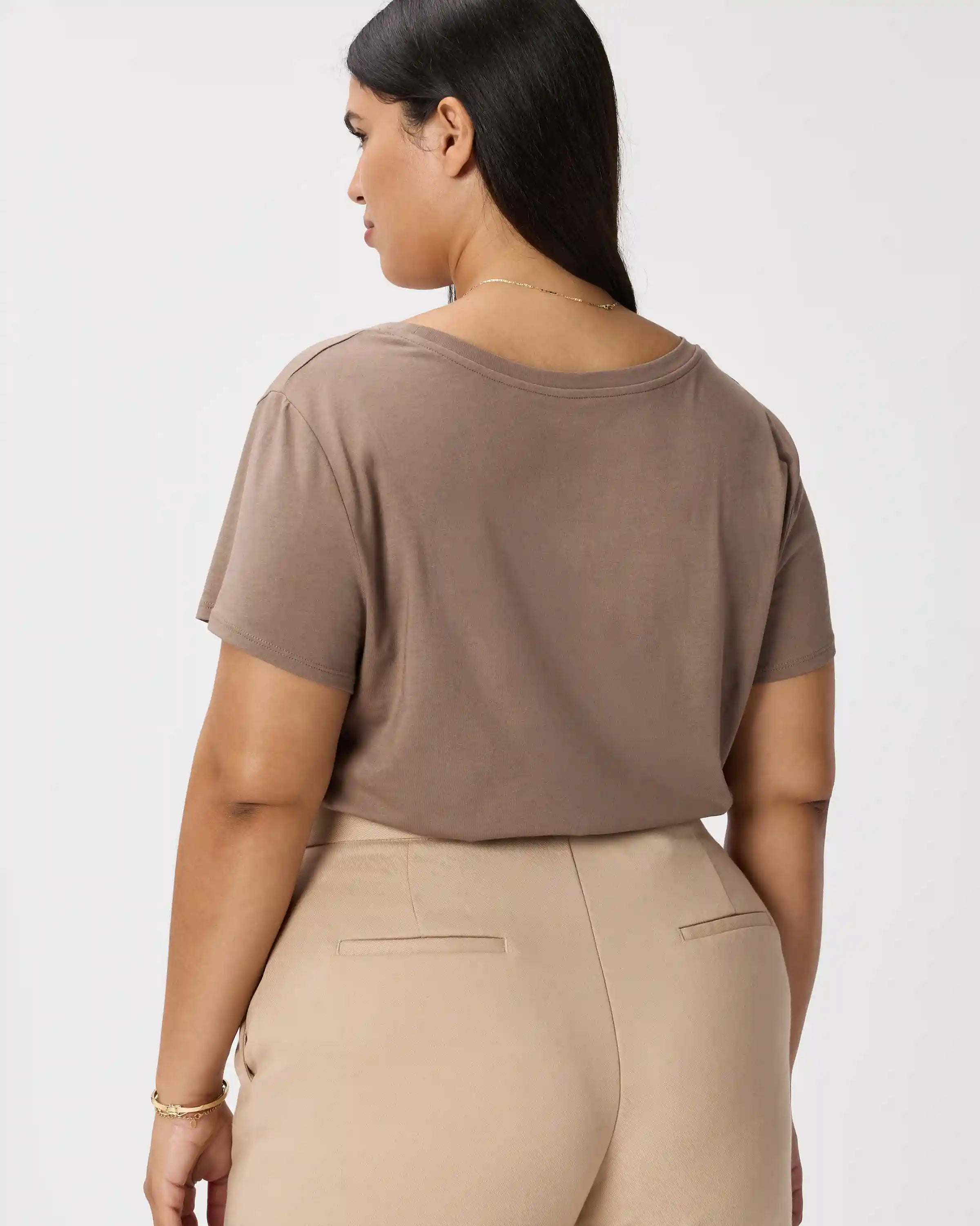 Cotton Modal Scoop Neck Tee