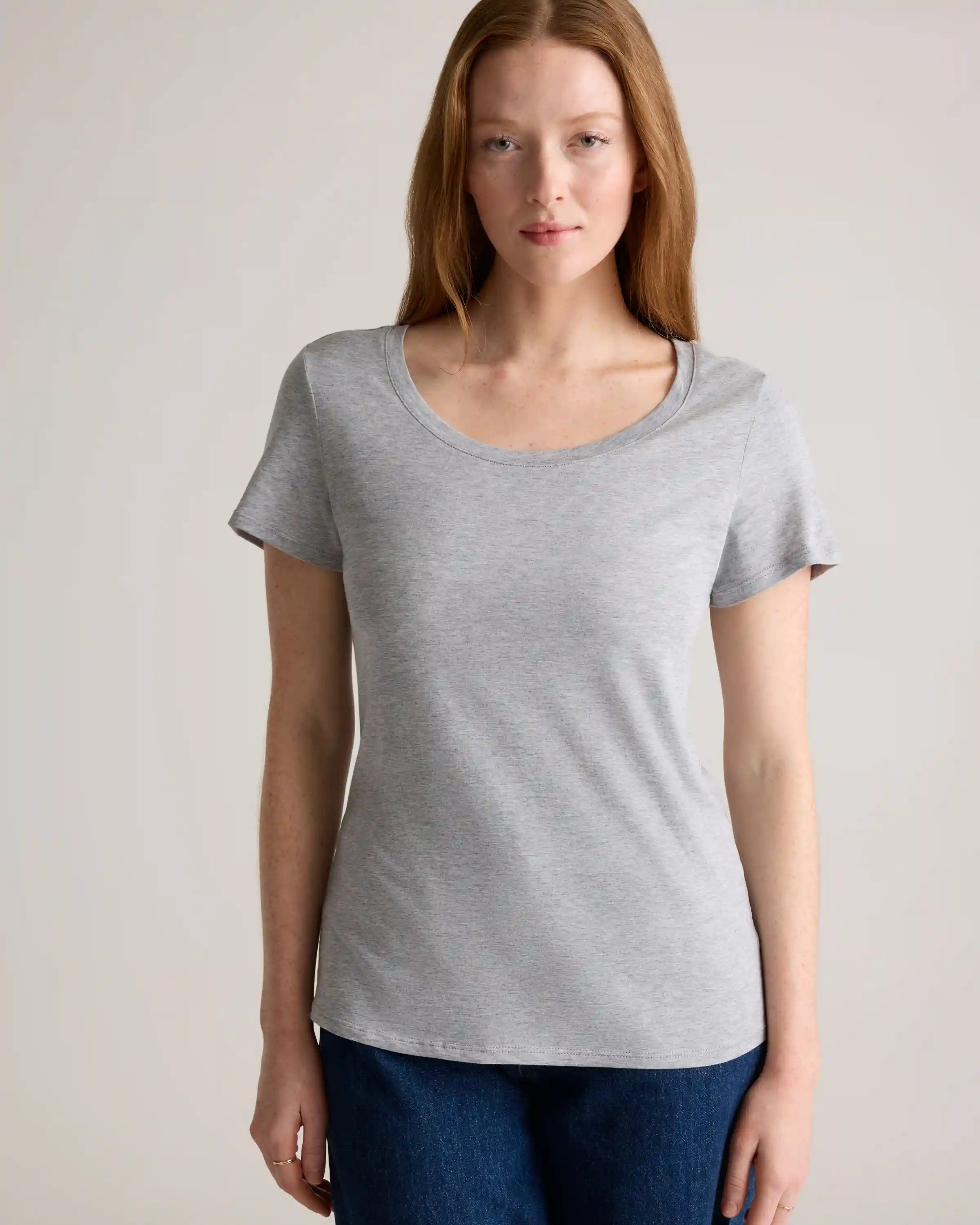 Cotton Modal Scoop Neck Tee